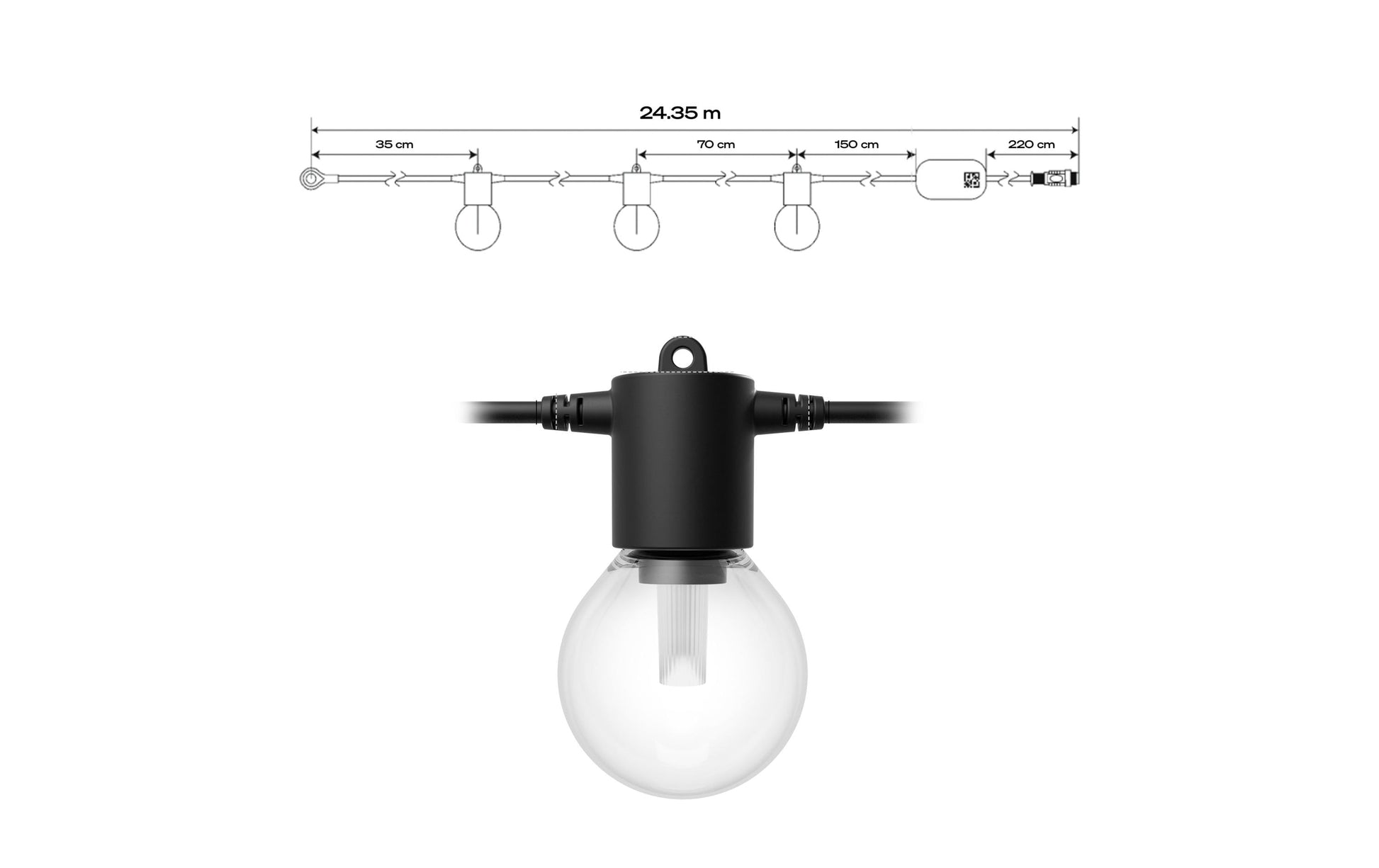 Philips Hue Lichterkette – Netzbetrieb, Bluetooth, Zigbee – für Philips Hue – Starterset, Timer – Schwarz