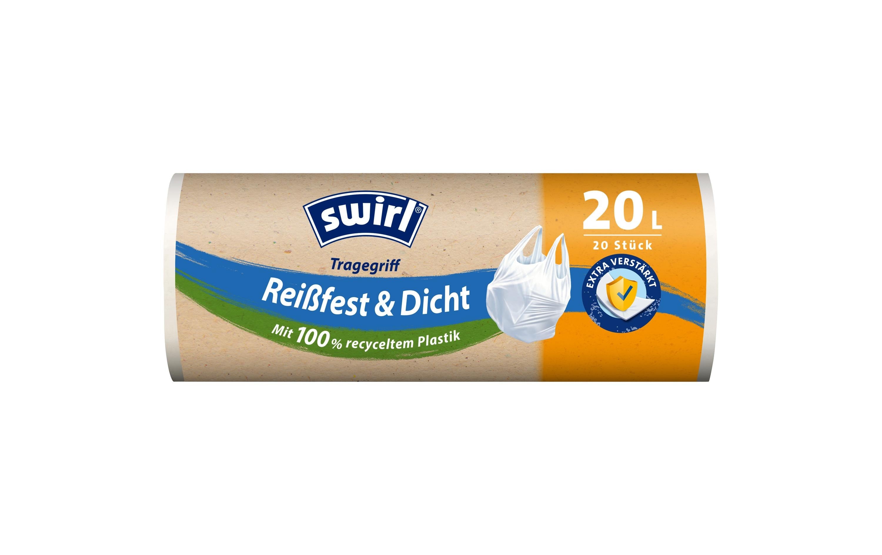 Swirl Kehrichtsack – 20 l, mit Zugband, Kunststoff, weiss