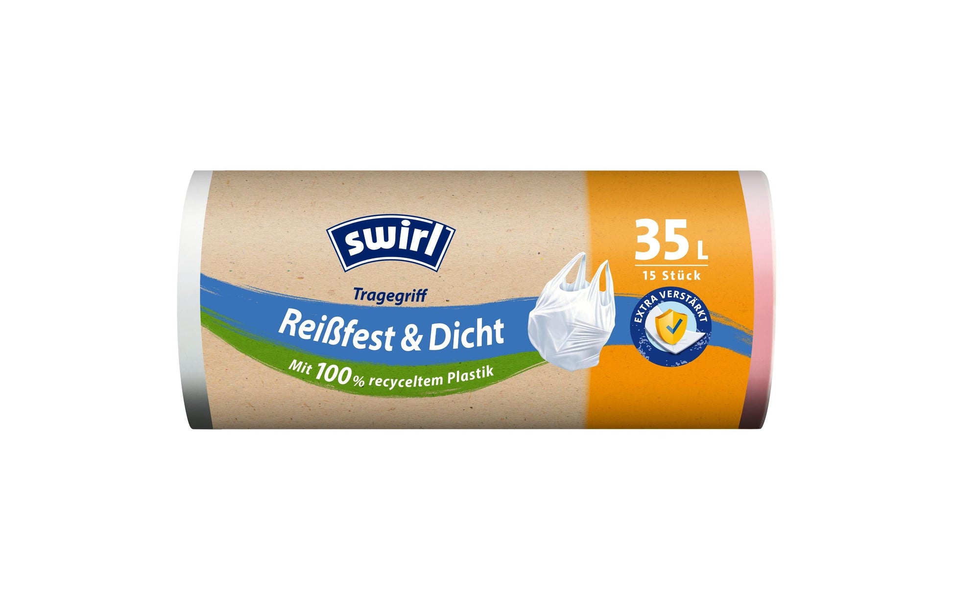 Swirl Kehrichtsack – 35 l, mit Zugband, Weiss, 4 Stk
