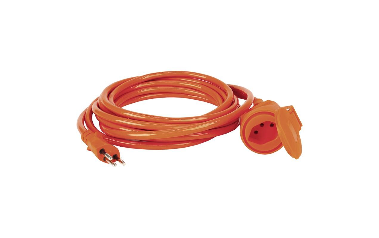 Steffen Verlängerungskabel T12–T13, 5 m, IP44, 1,5 mm², mit Kinderschutz, angespritzt – Orange
