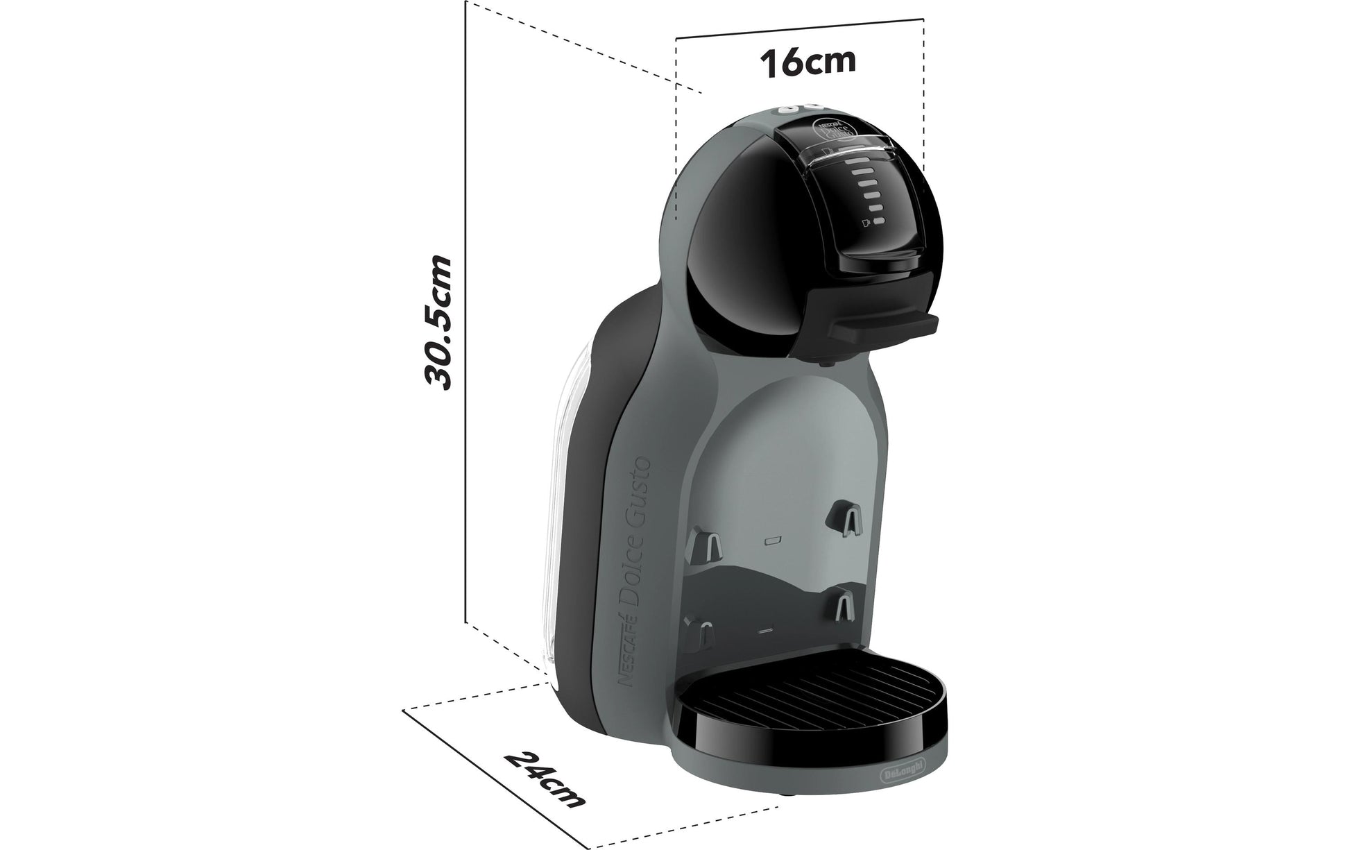 De’Longhi De'Longhi Dolce Gusto MiniMe EDG335.B Kapselmaschine – für Dolce Gusto, 0,8 l, grau, 16 × 30,5 × 24 cm