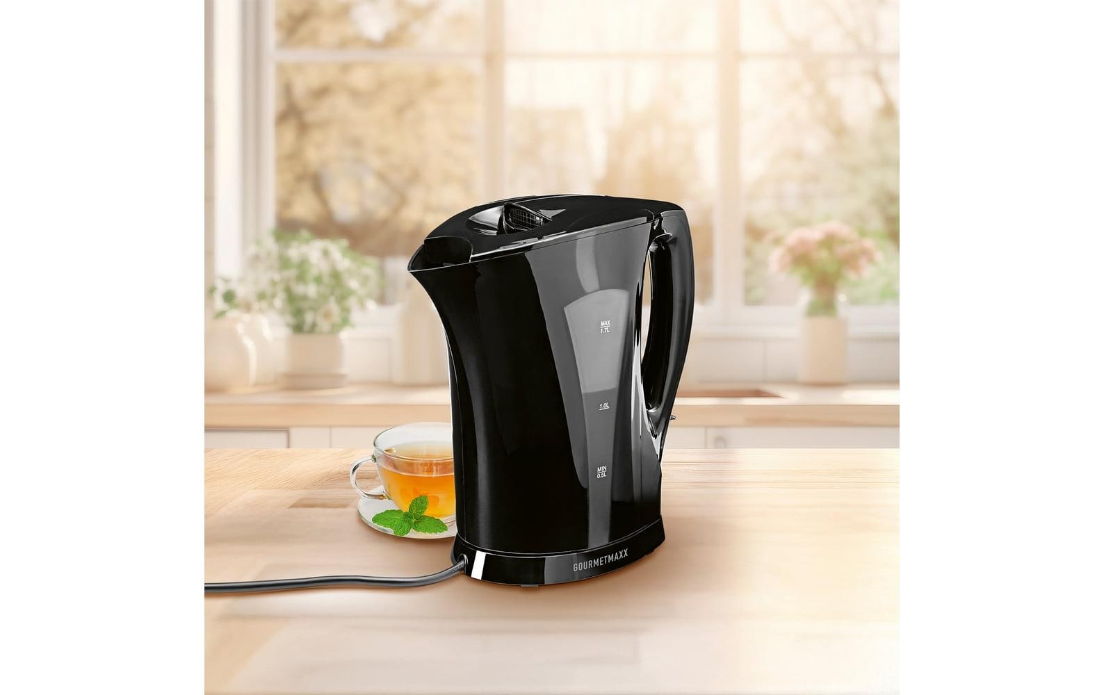 Gourmetmaxx Wasserkocher – 1,7 l, Kunststoff, 2200 W, Schwarz