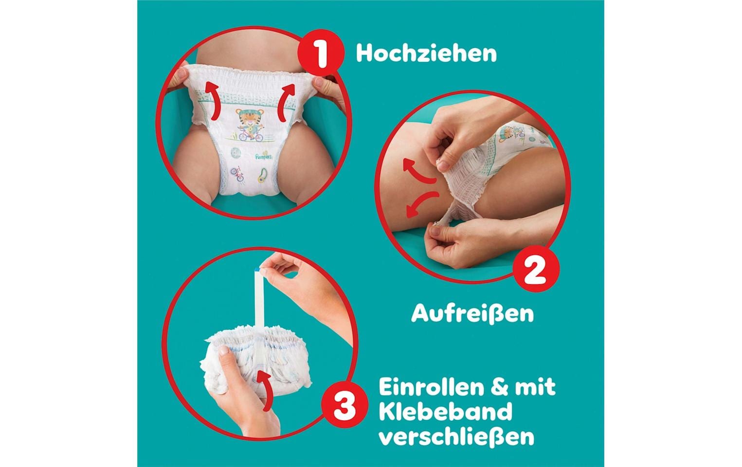 Pampers Windelhose – Grösse 4, 9–15 kg, 27 Stück – weiss