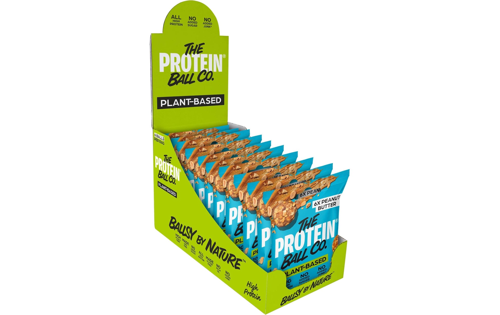 The Protein Ball Co. Protein Balls – Erdnussbutter, Vegan – 10 × 45 g