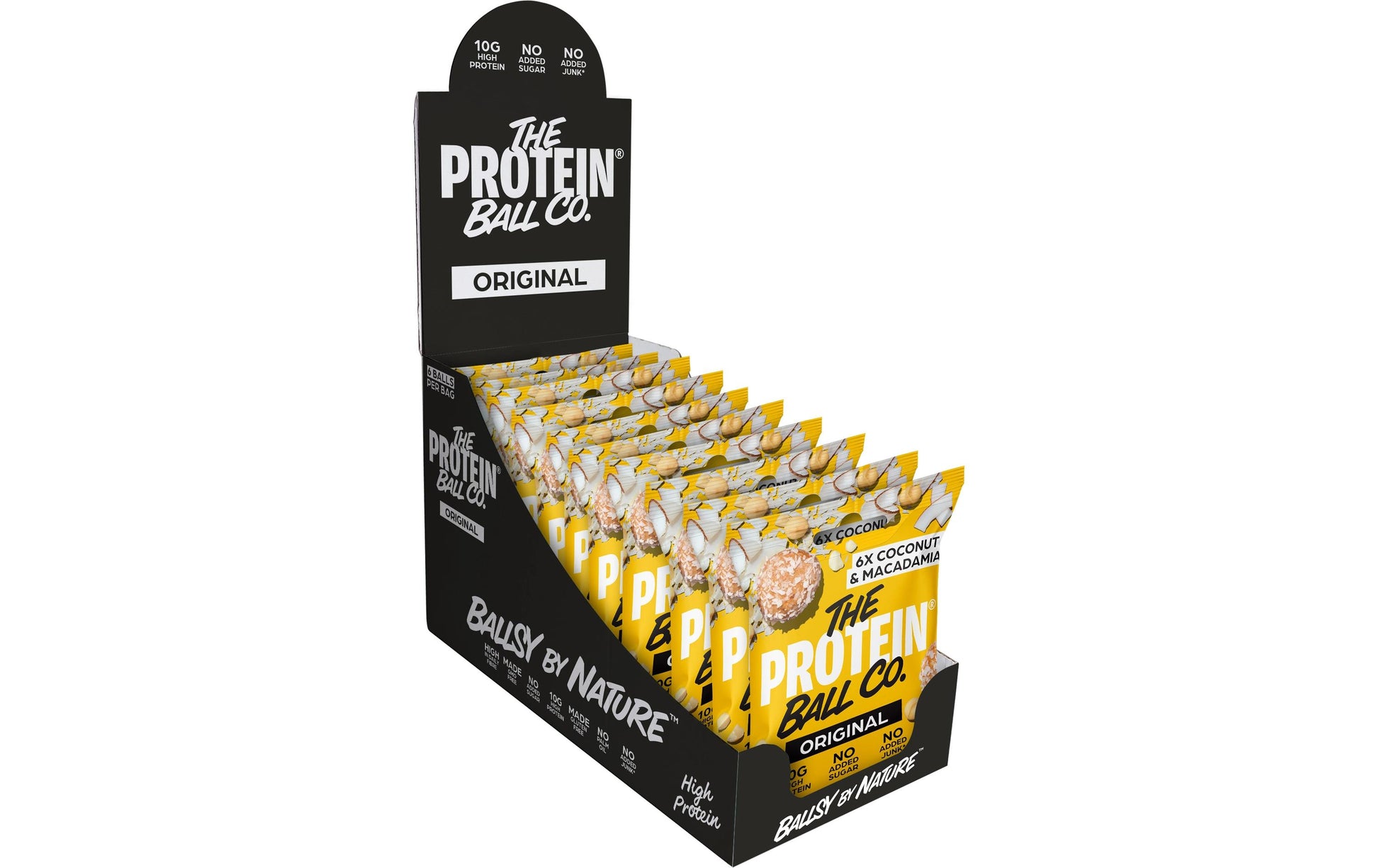 The protein ball co. Protein-Kugeln – Kokos & Macadamia, glutenfrei – 10 × 45 g