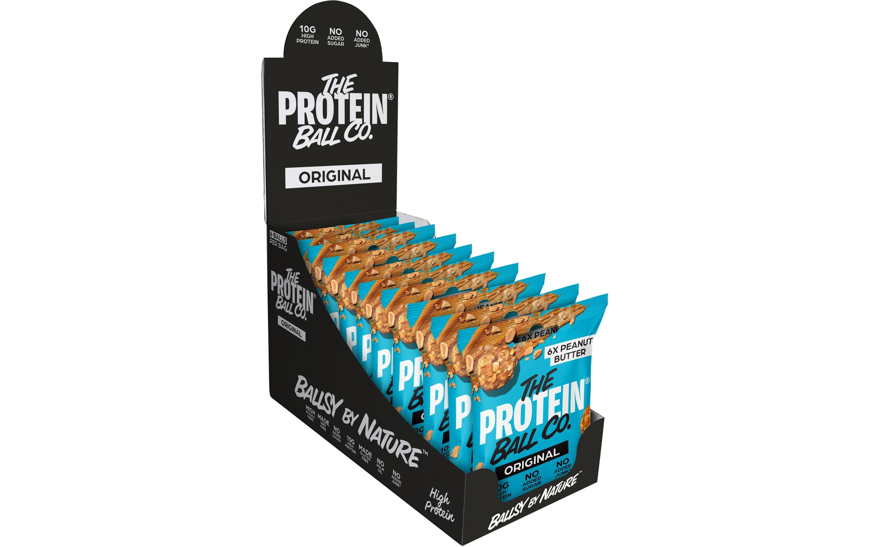 The protein ball co. Protein-Kugeln – Erdnussbutter, Protein, glutenfrei – 10 × 45 g