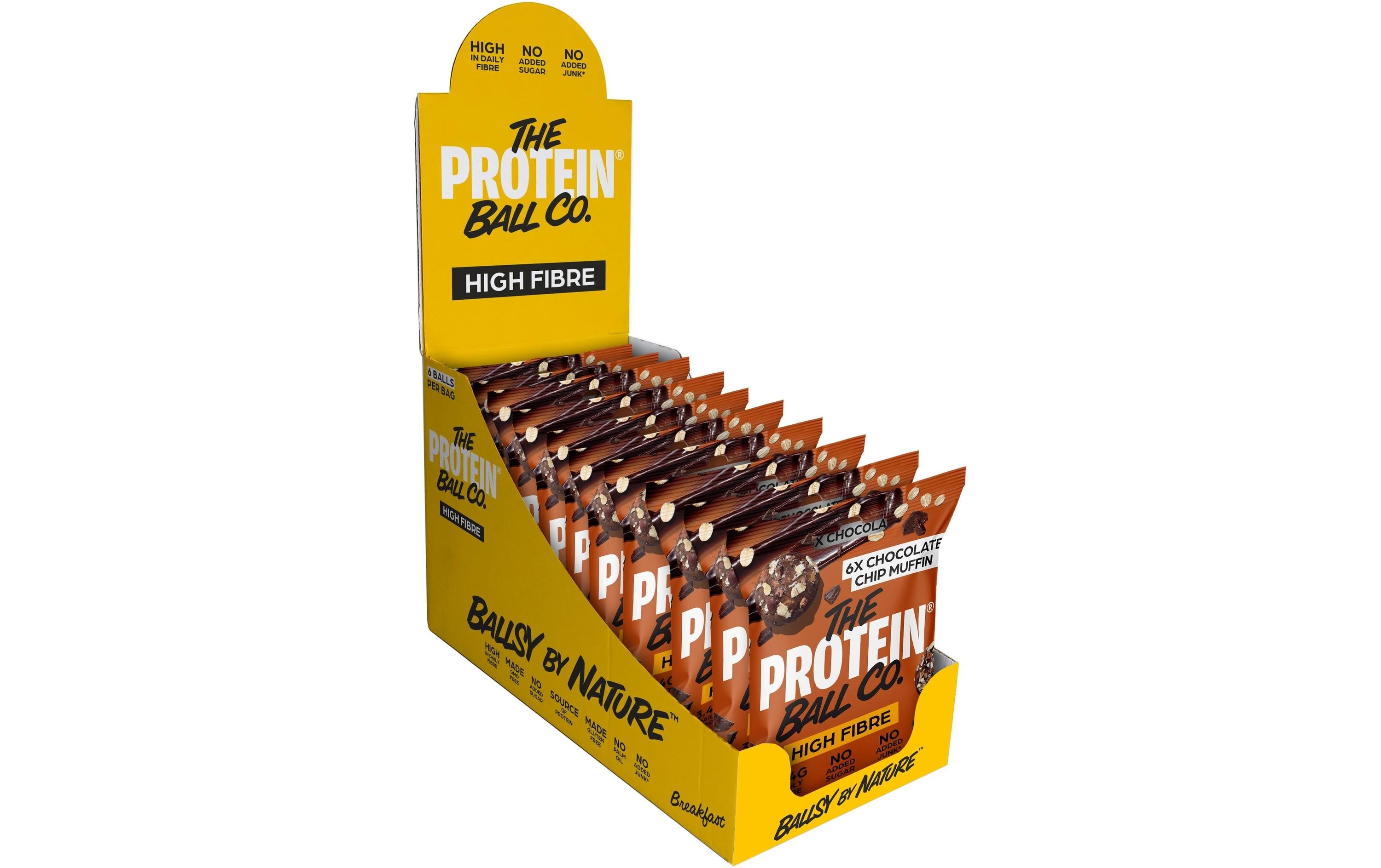 The protein ball co. Protein Balls Schoko-Chip Muffin, vegan, glutenfrei – 10 × 45 g