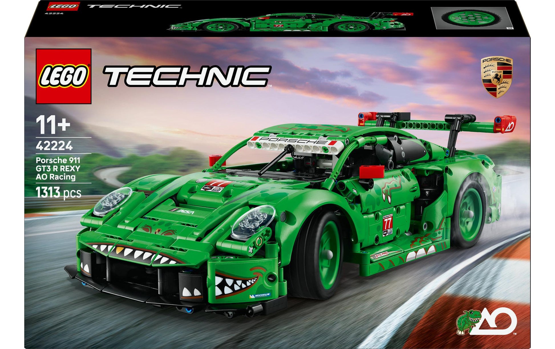 LEGO Technic Porsche 911 GT3 R REXY AO Rennwagen – 1313-teilig – 28,2 × 11,8 × 45,6 cm – ab 11 J.