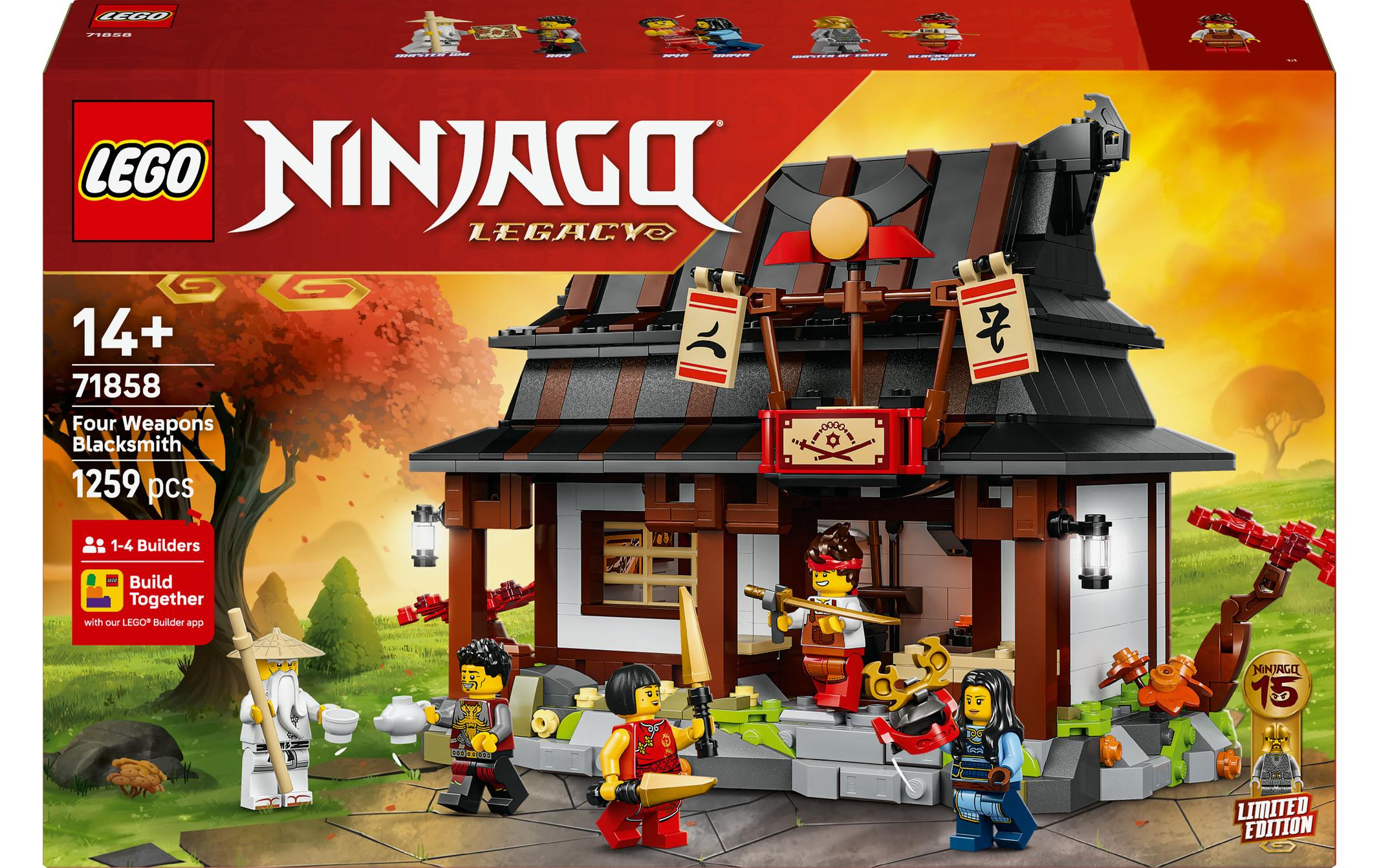 LEGO NINJAGO 15. Jubiläum Vier-Waffen-Schmiede Bauset – 28,2 × 8,8 × 45,6 cm – 1259-teilig – ab 14 Jahren