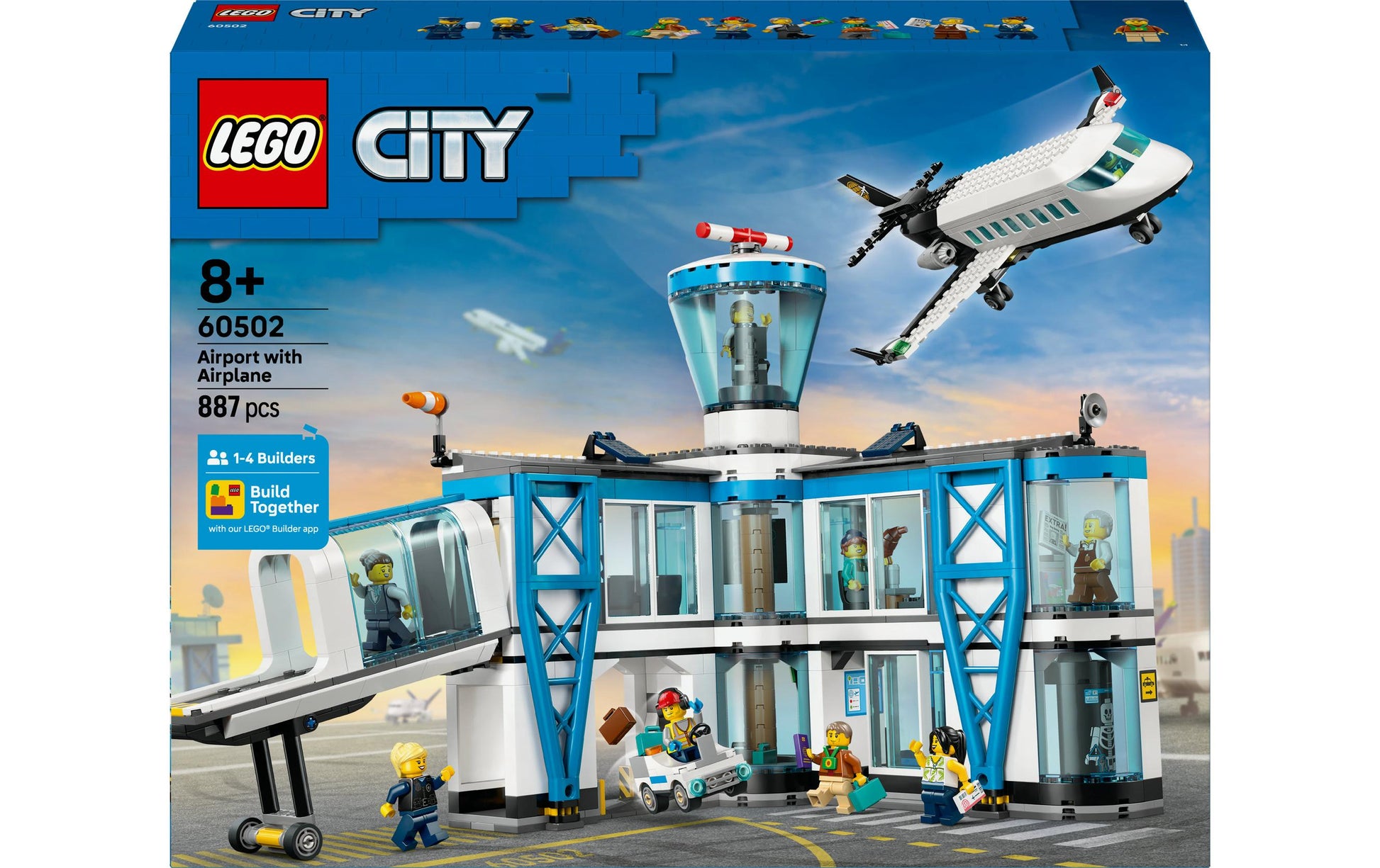 LEGO City Spielset Flughafen mit Flugzeug – 887-teilig – 37,8×9,4×48 cm – ab 8 J.