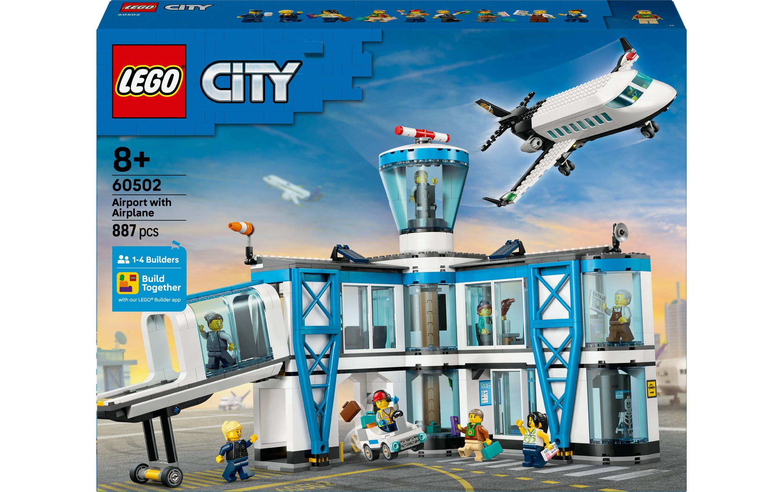 LEGO City Spielset Flughafen mit Flugzeug – 887-teilig – 37,8×9,4×48 cm – ab 8 J.