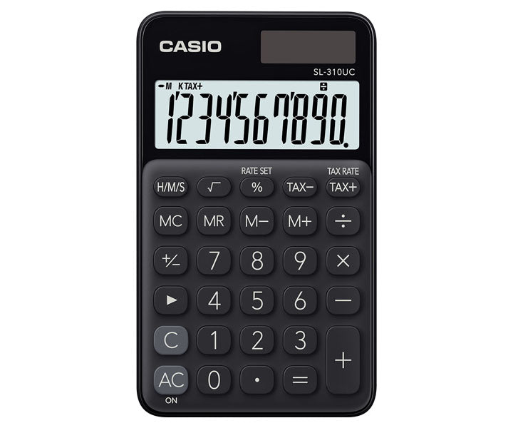 Casio Taschenrechner SL-310UC – 10-stellig, LCD, Solar + Batterie, schwarz, 70×118×8 mm