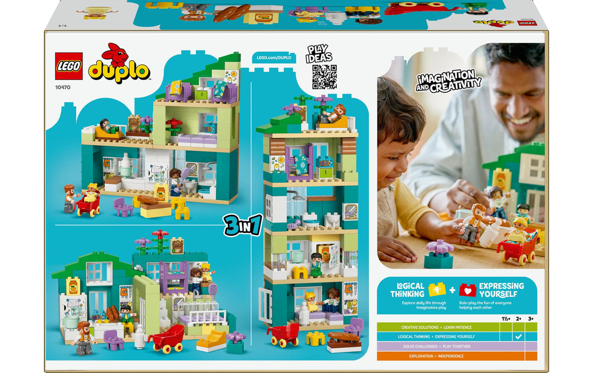 LEGO DUPLO Modernes Familienhaus 3-in-1 Bauset – 166-teilig – 37,8 × 13,2 × 55,5 cm – ab 2 Jahren