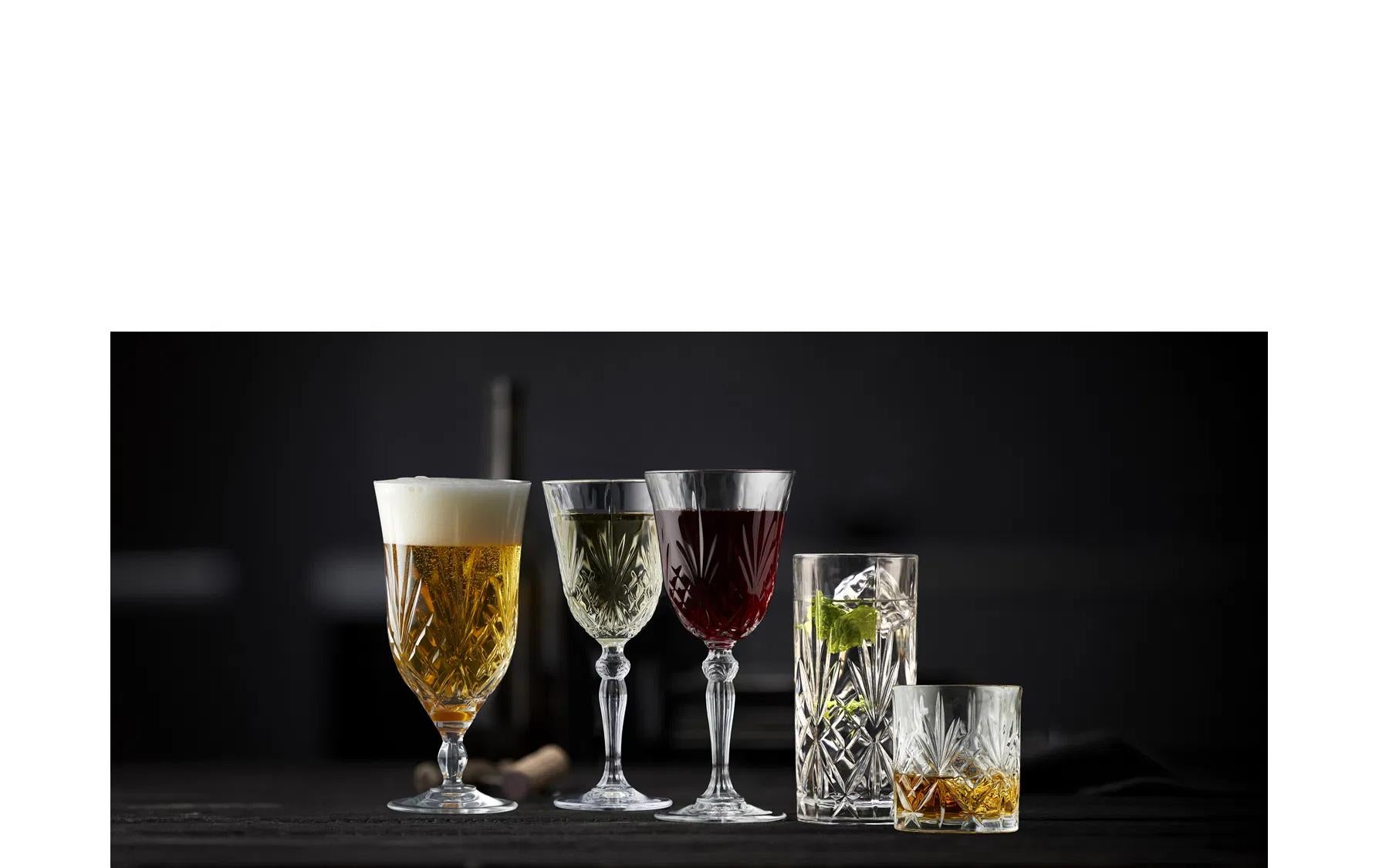 Lyngby Trinkglas – 6er Set, 360 ml, Ø 7 cm, H 15 cm, Kristallglas, Transparent, spülmaschinenfest