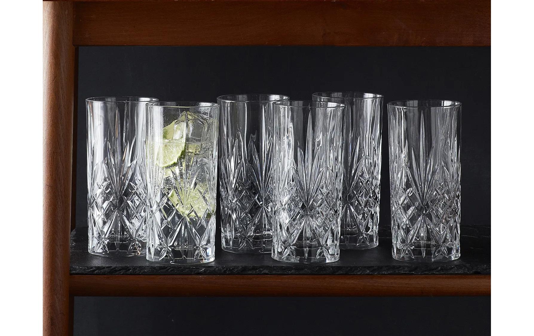 Lyngby Trinkglas – 6er Set, 360 ml, Ø 7 cm, H 15 cm, Kristallglas, Transparent, spülmaschinenfest
