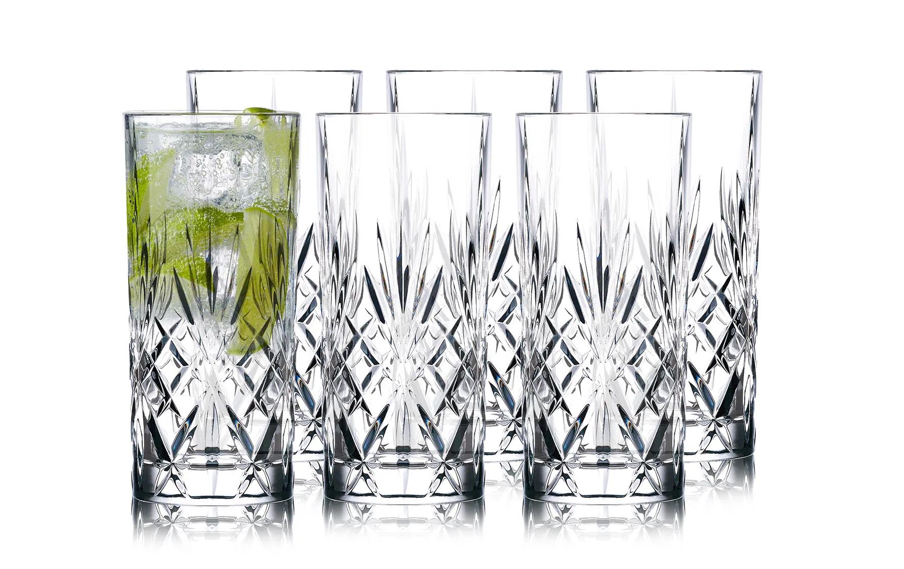 Lyngby Trinkglas – 6er Set, 360 ml, Ø 7 cm, H 15 cm, Kristallglas, Transparent, spülmaschinenfest