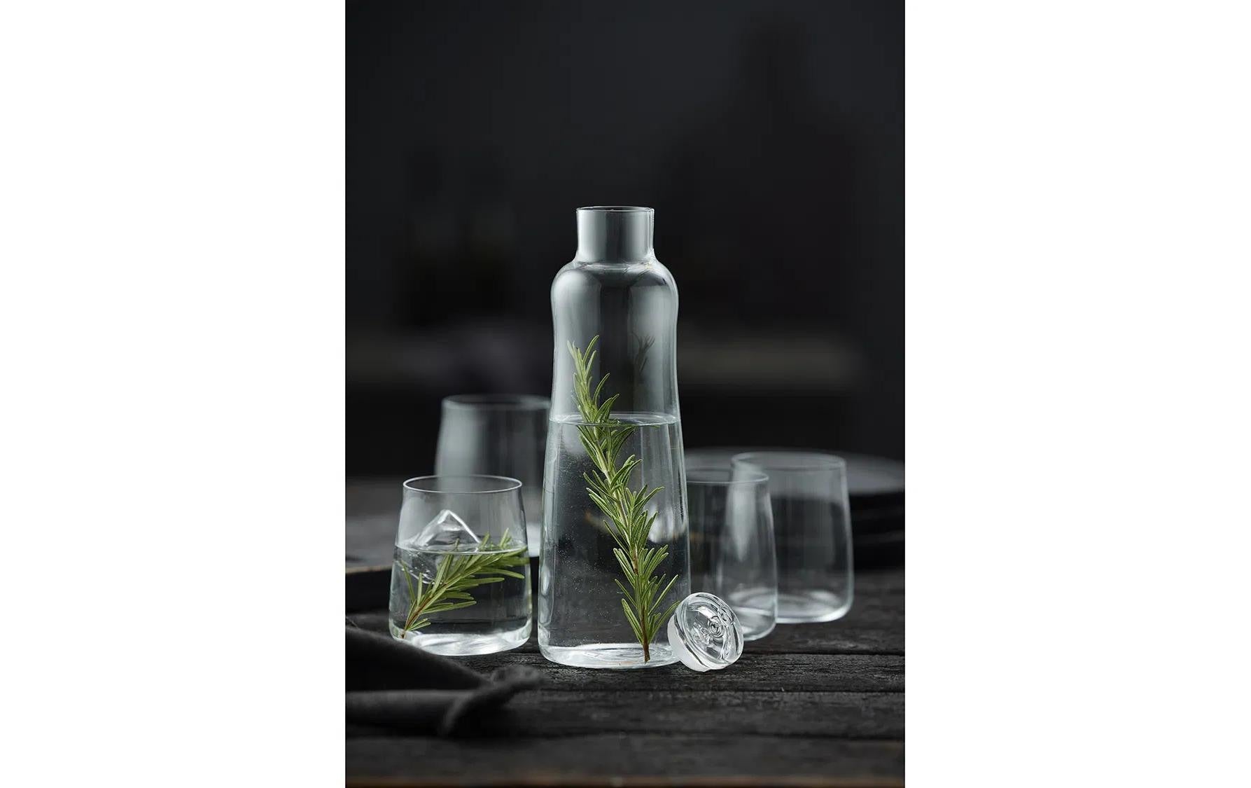 Lyngby Karaffenset Zero – 5-teiliges Set, 1,0 l, H 28,0 cm, Kristallglas, Transparent, spülmaschinenfest