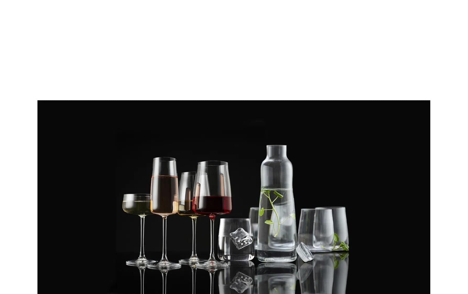 Lyngby Karaffenset Zero – 5-teiliges Set, 1,0 l, H 28,0 cm, Kristallglas, Transparent, spülmaschinenfest