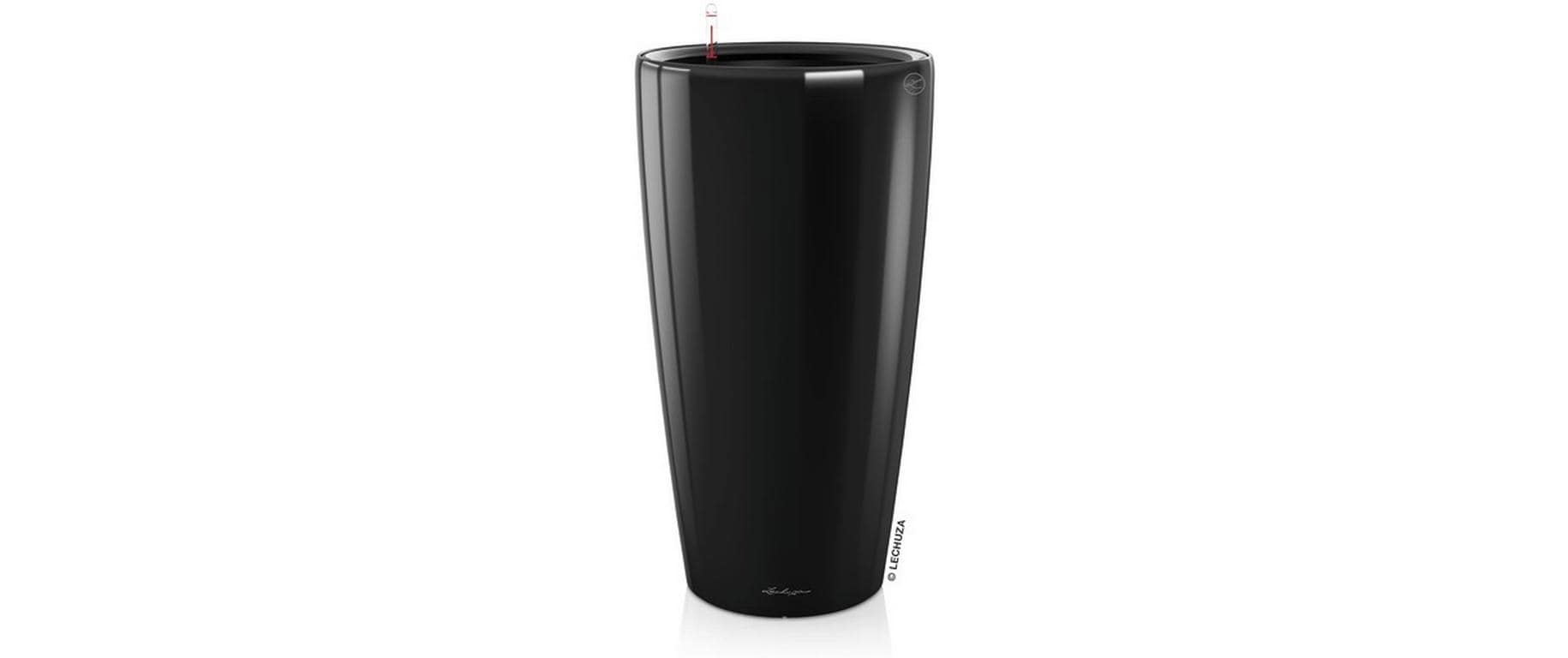 LECHUZA RONDO Premium 32 Pflanzgefäss – 13 l – Kunststoff, schwarz glanz