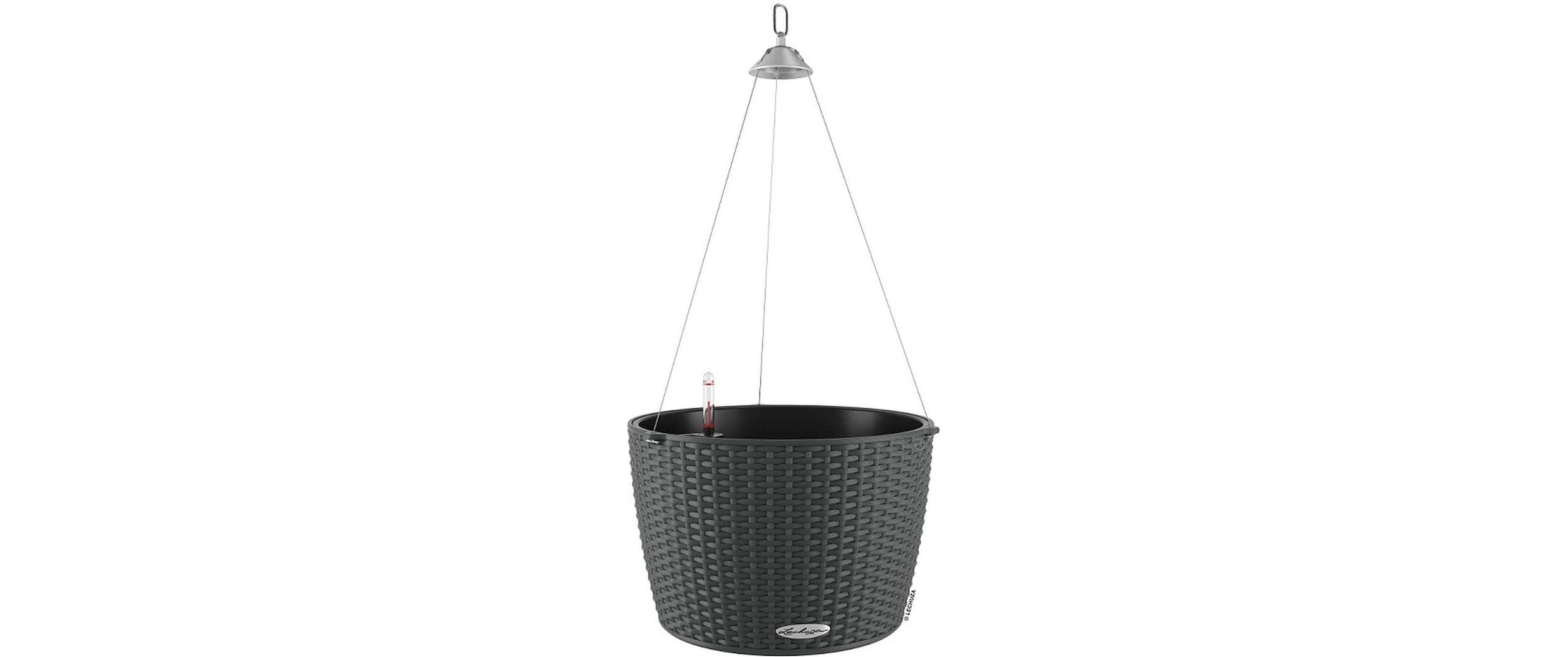 LECHUZA NIDO Cottage 35 Pflanzgefäss – Ø 35 × 23 cm – Kunststoff, schwarz