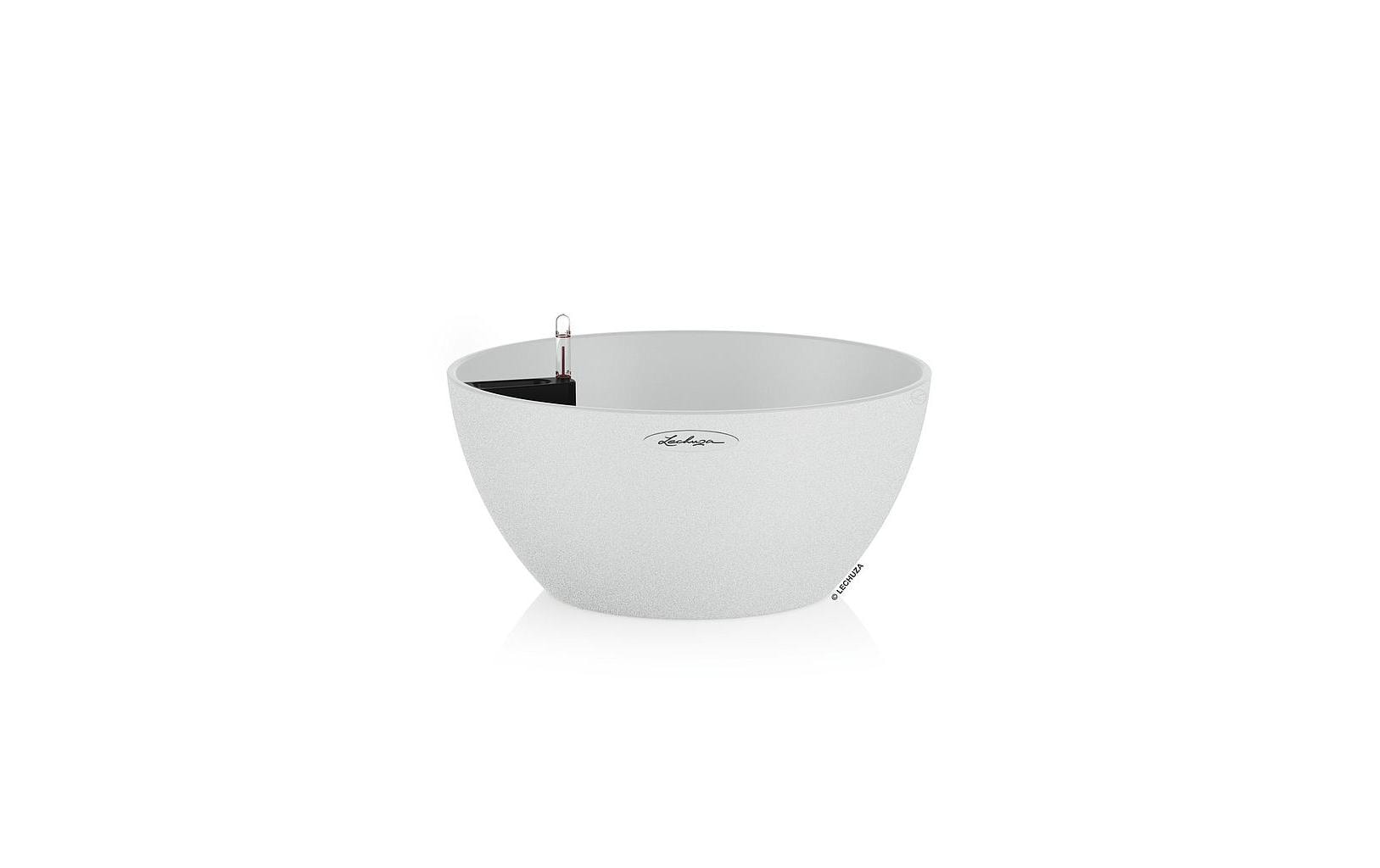 LECHUZA CUBETO Stone Pflanzkübel – Automatische Bewässerung, 4500 ml – Kunststoff, Weiss