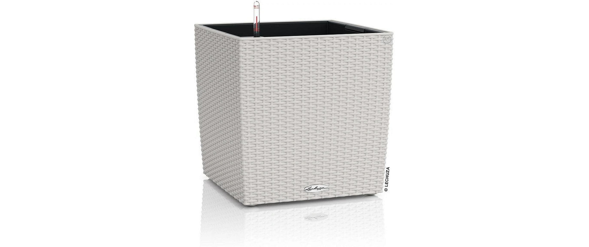 LECHUZA CUBE Cottage 50 Pflanzkübel – 49 × 49,5 × 49 cm, 61 l – Kunststoff, weiss