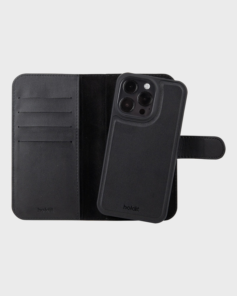 HoldIt Wallethülle – für Apple iPhone 16 Pro – MagSafe, 6 Kartenfächer, Recyceltes PC, Schwarz