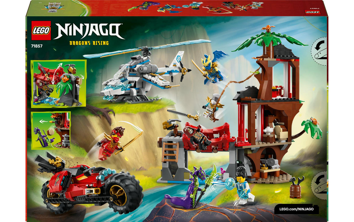LEGO NINJAGO Showdown am Baumhaus mit dem Ninja-Bike Bauset – 642-teilig – 26,2×7,1×38,2 cm – ab 7 J.