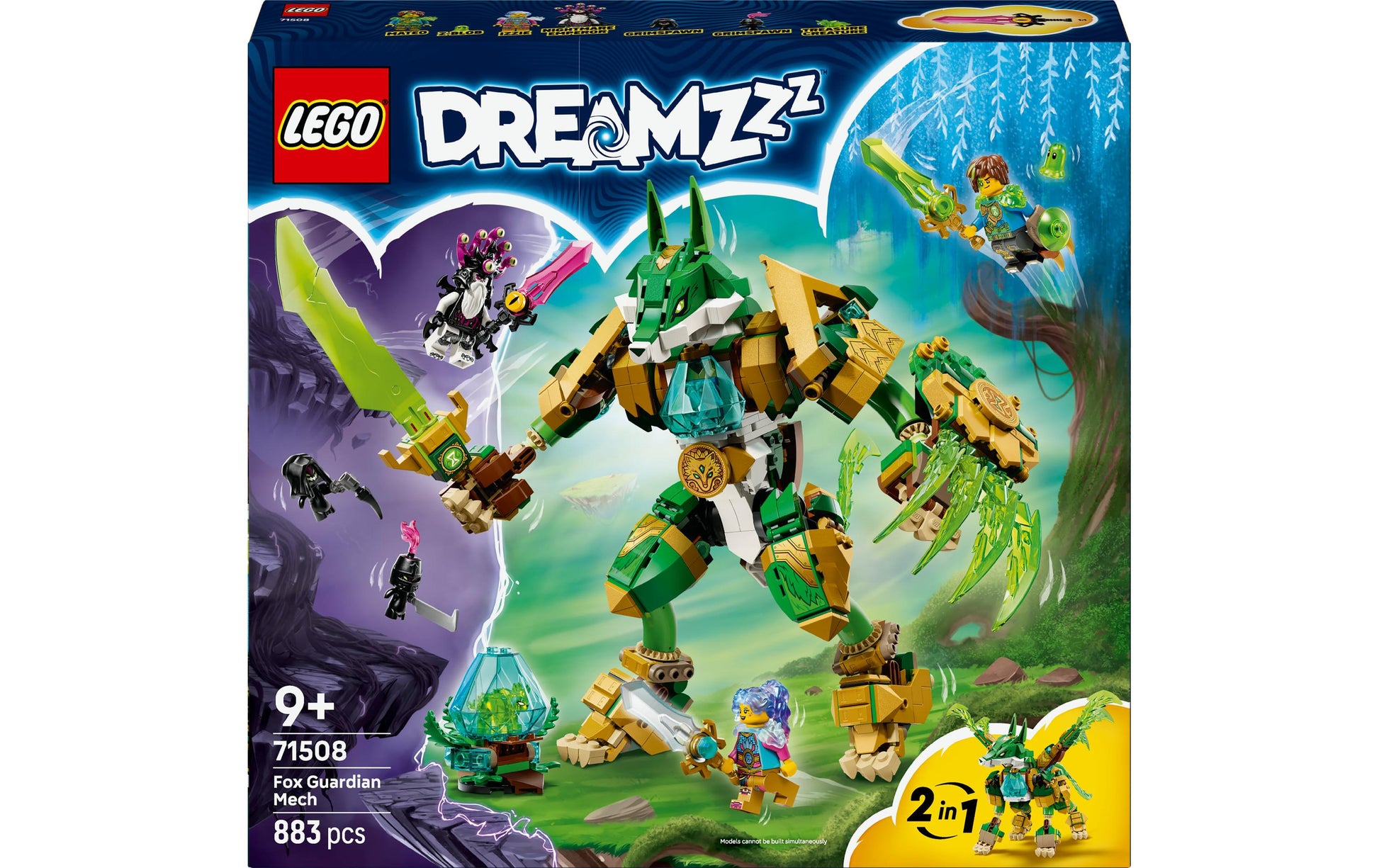LEGO Fuchs-Wächtermech 3D-Puzzle – DREAMZzz – 883-teilig – 35,4 × 7,1 × 37,8 cm – ab 9 J.