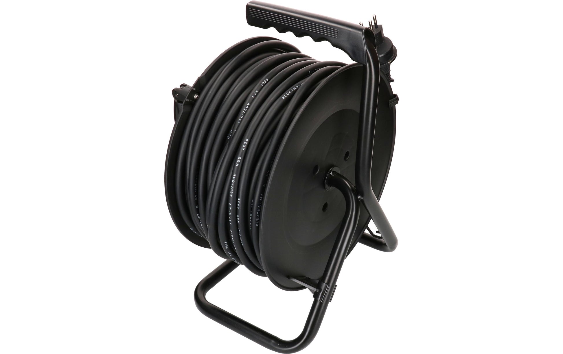 Max Hauri AG Max Hauri Kabelrolle, 50 m, 3×T13, IP44, Thermoschutz, Drehkontakt – Schwarz