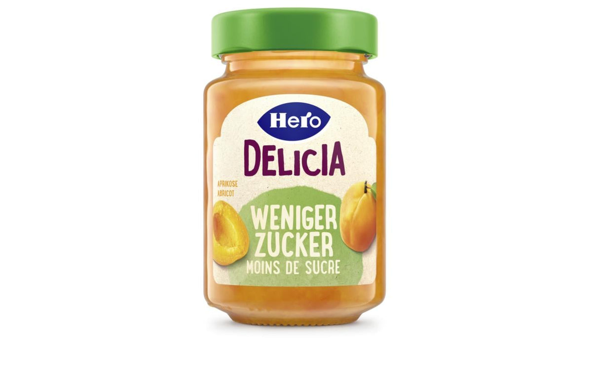 Hero Delicia Aprikosenkonfitüre, weniger Zucker, Vegan – 270 g