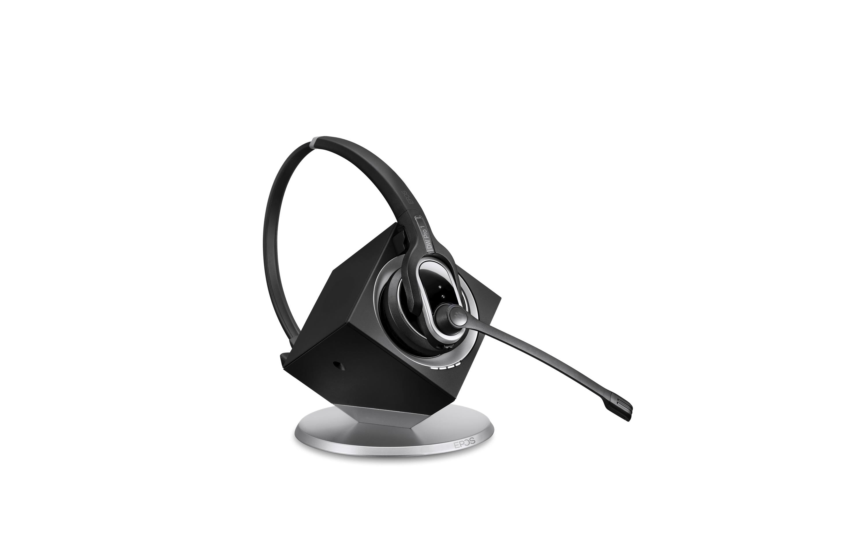 EPOS Impact DW Pro Office-Headset – On-Ear, Mono, DECT, ANC, Schwarz/Silber
