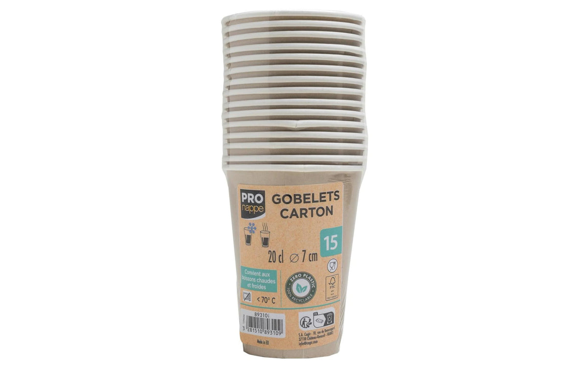 PRONAPPE Becher, Karton – 2 dl, Ø 7 cm, gold – FSC – 15 Stk.