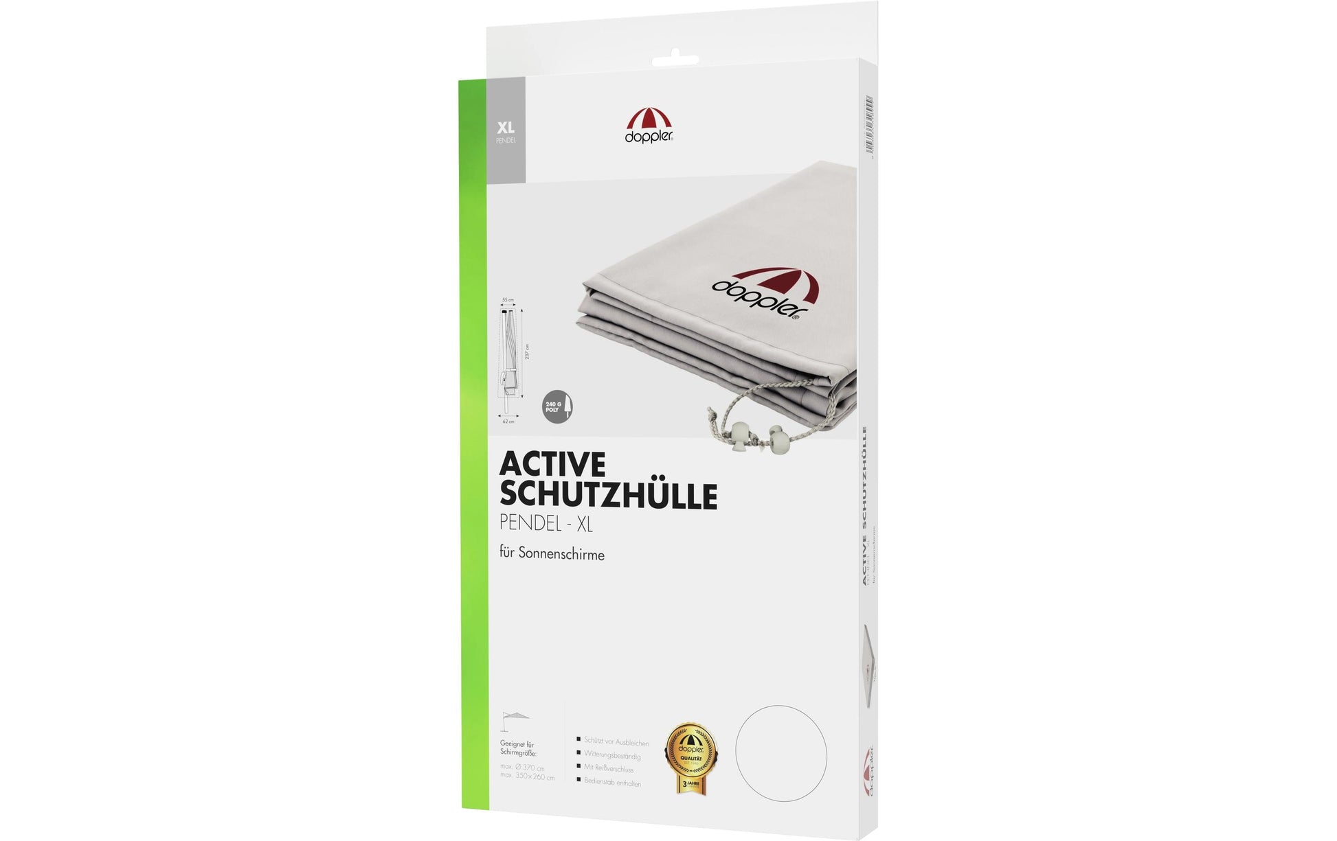 Doppler Schutzhülle – Nylon 100D – Grau – für Schirm – 620 × 2370 × 550 mm