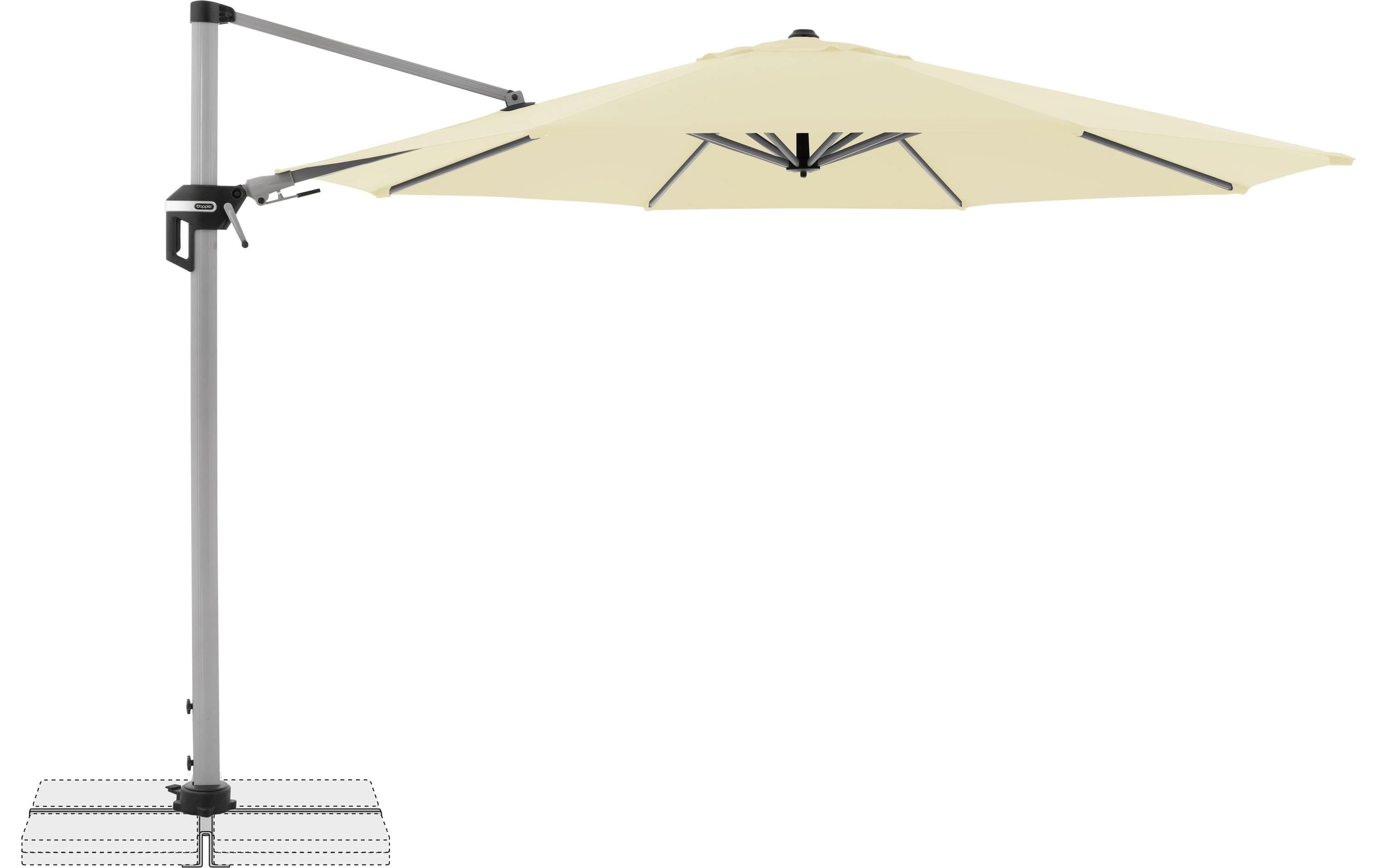 Doppler Pendelschirm ACTIVE 370 – Ø 370 cm, beige, 100D Nylon, Stahl (pulverbeschichtet), für Aussenbereich