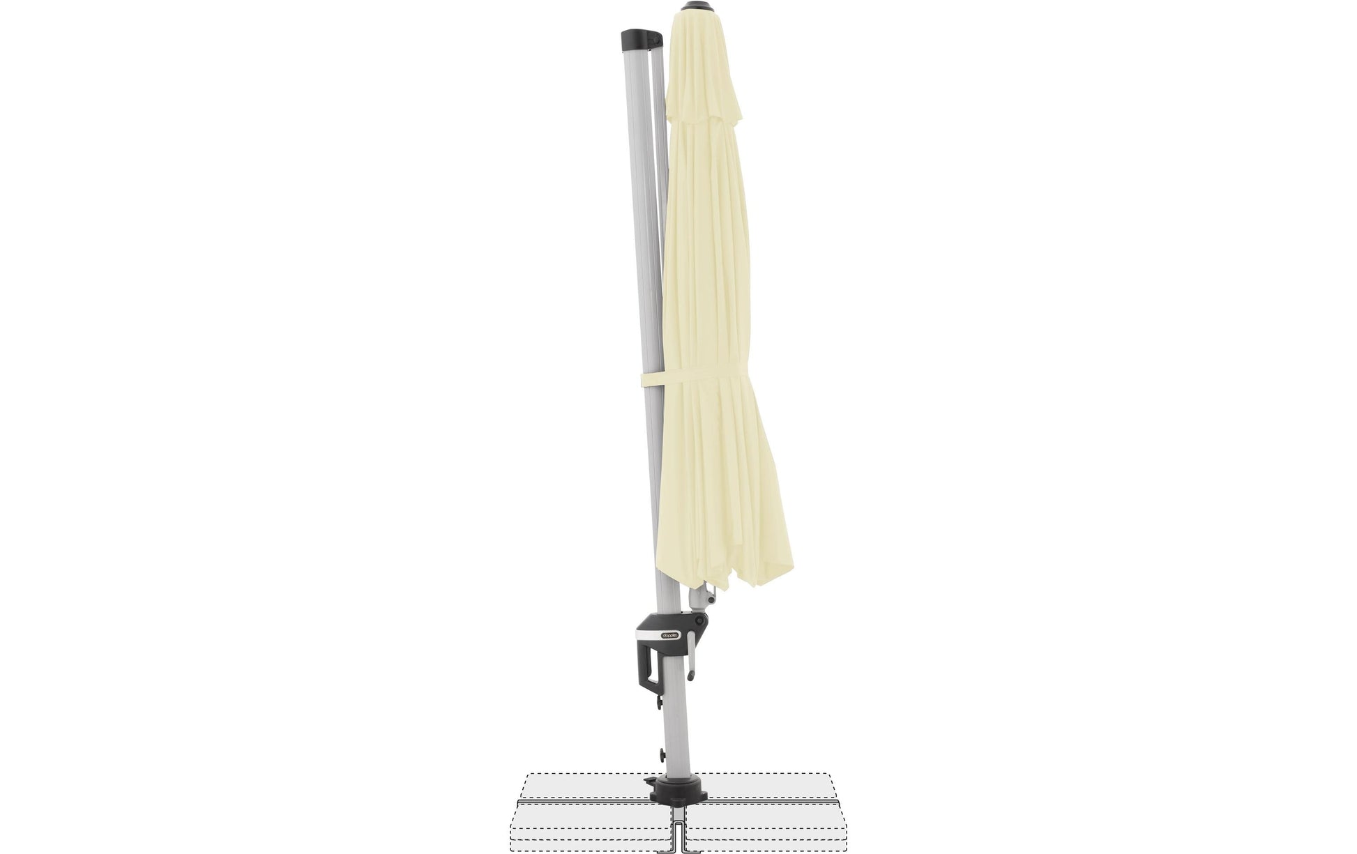 Doppler Pendelschirm ACTIVE 370 – Ø 370 cm, beige, 100D Nylon, Stahl (pulverbeschichtet), für Aussenbereich