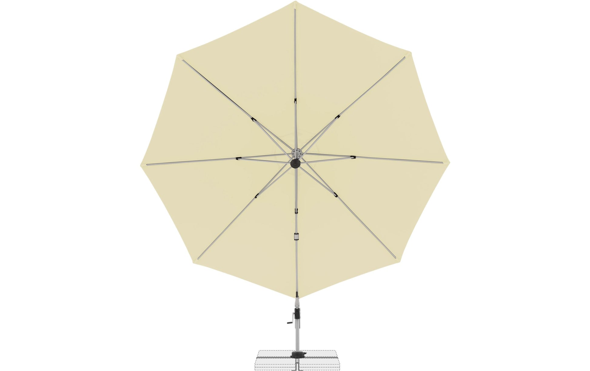 Doppler Pendelschirm ACTIVE 370 – Ø 370 cm, beige, 100D Nylon, Stahl (pulverbeschichtet), für Aussenbereich