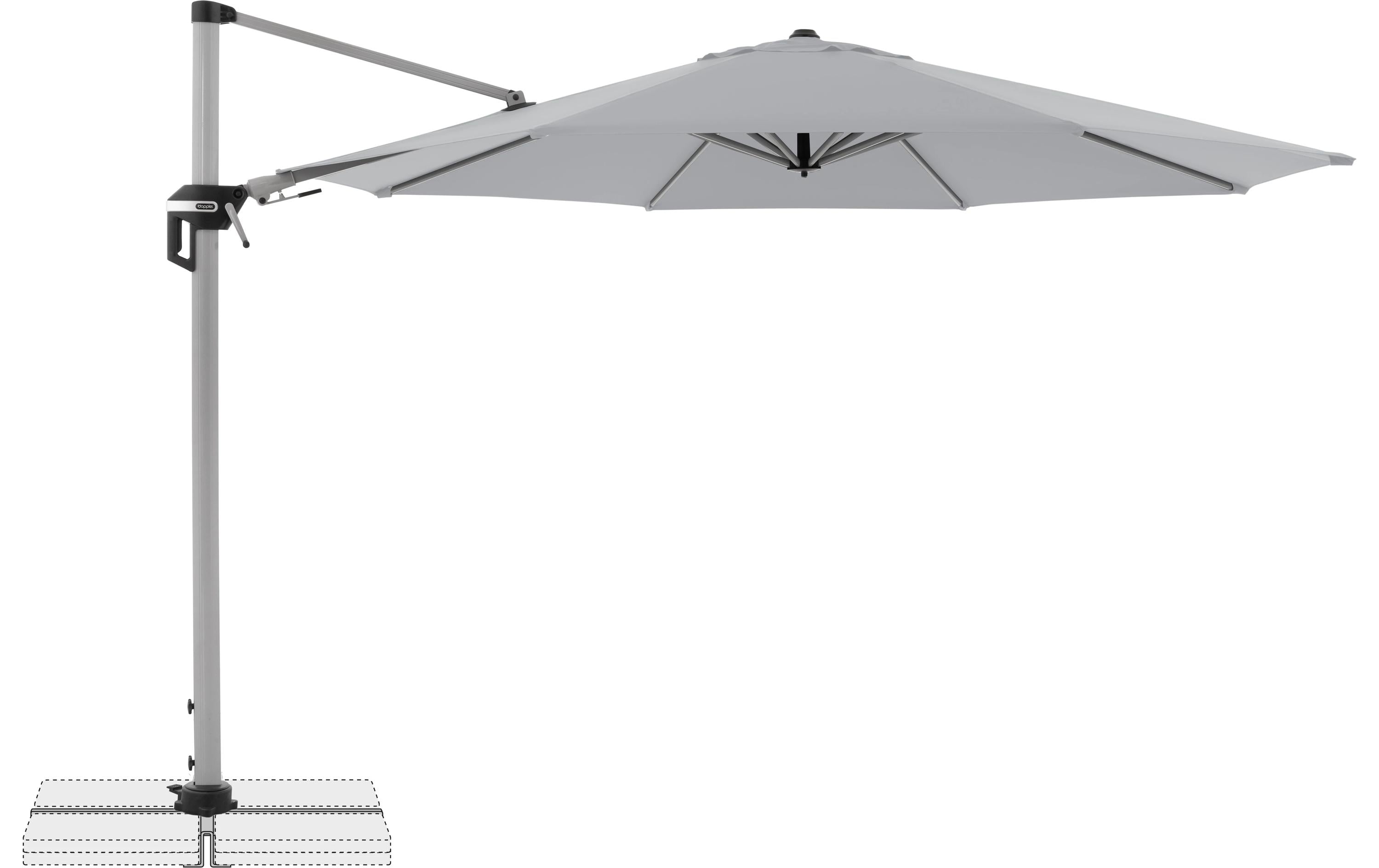 Doppler Stockschirm ACTIVE 370 – Ø 370 cm, L 370 cm – grau – Stahl (pulverbeschichtet)