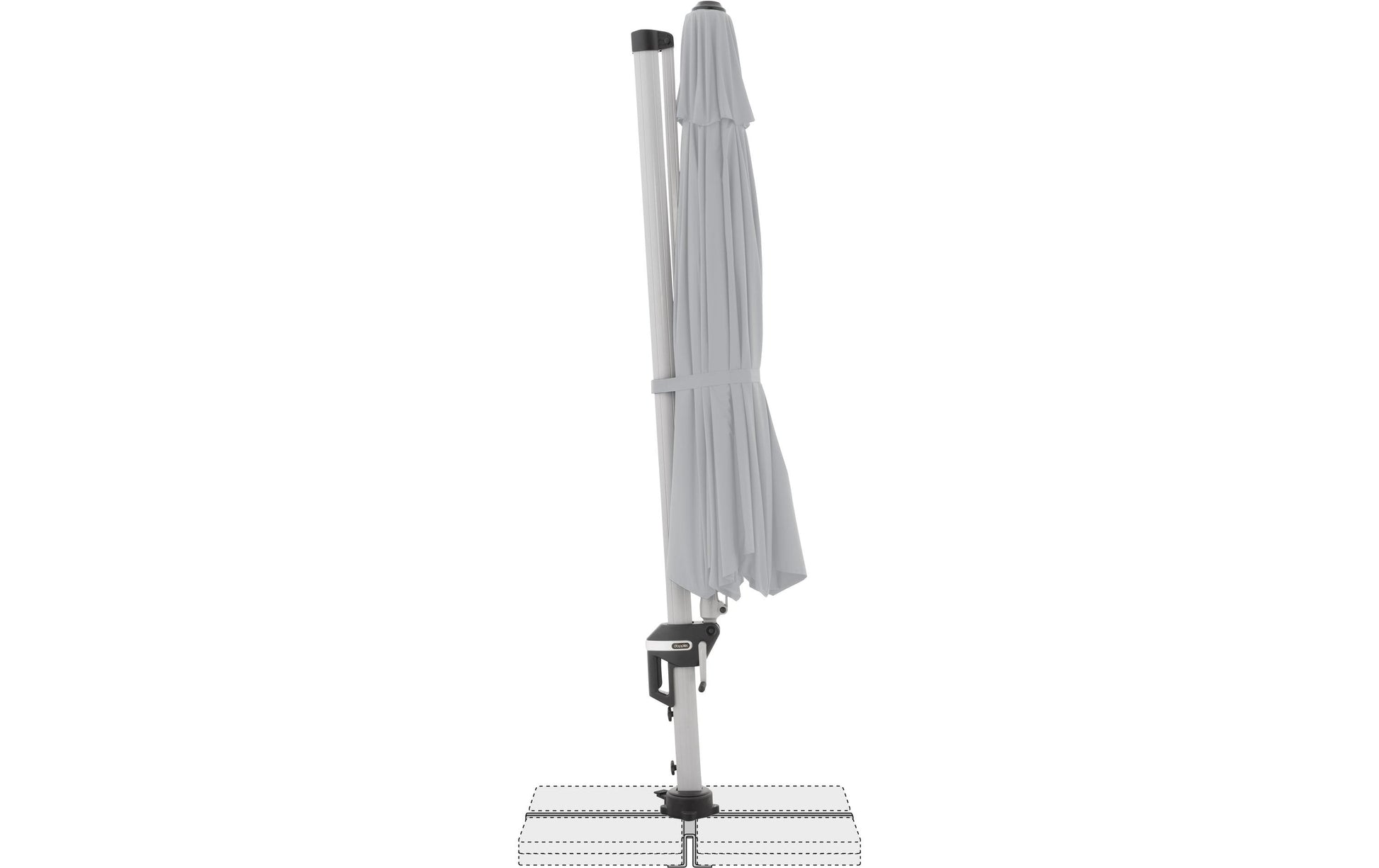 Doppler Stockschirm ACTIVE 370 – Ø 370 cm, L 370 cm – grau – Stahl (pulverbeschichtet)