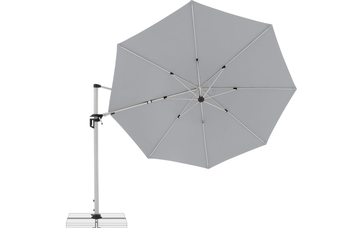 Doppler Stockschirm ACTIVE 370 – Ø 370 cm, L 370 cm – grau – Stahl (pulverbeschichtet)