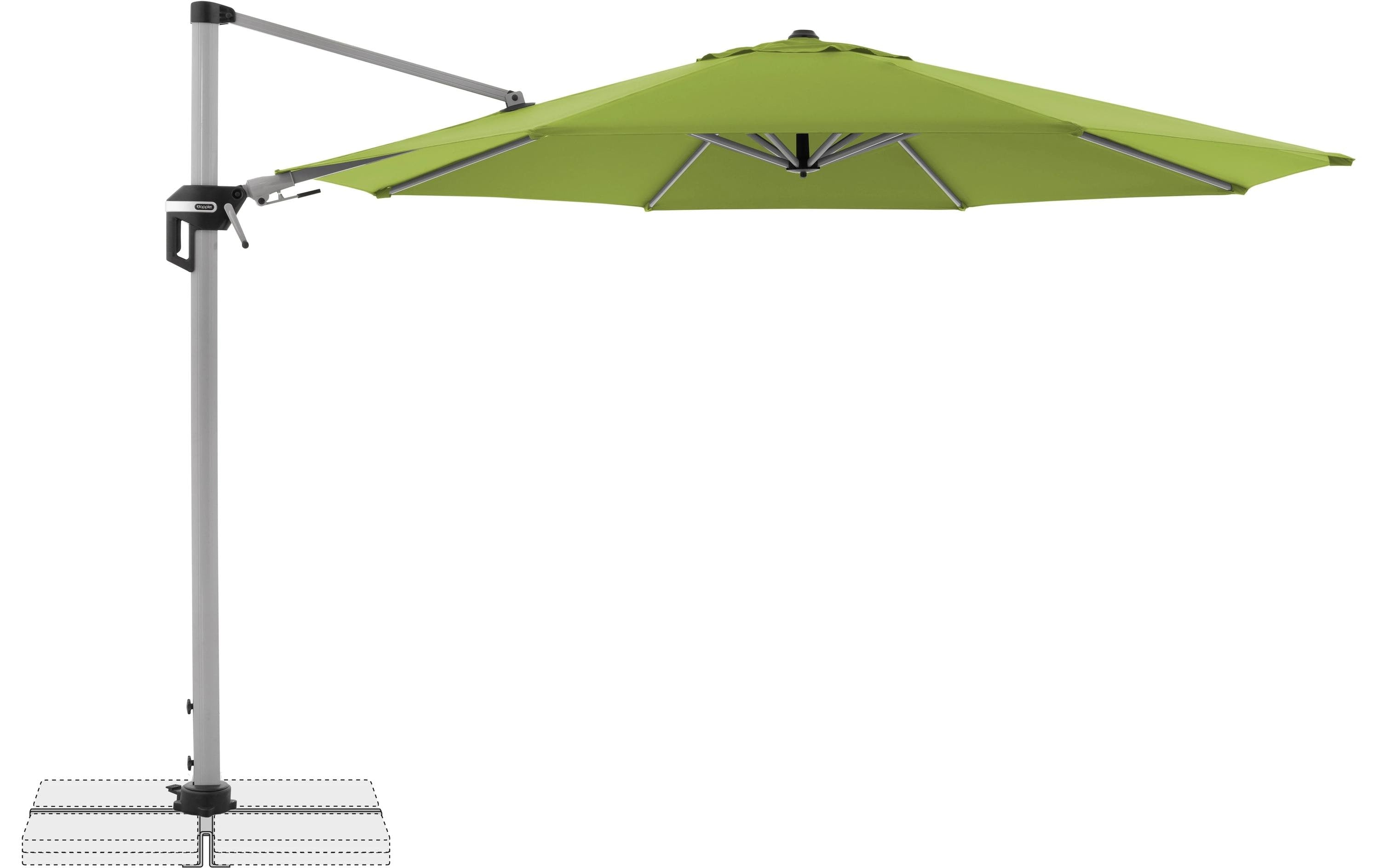 Doppler Pendelschirm ACTIVE 370 – Ø 370 cm, Nylon, Stahl (pulverbeschichtet), Grün, für Aussenbereich