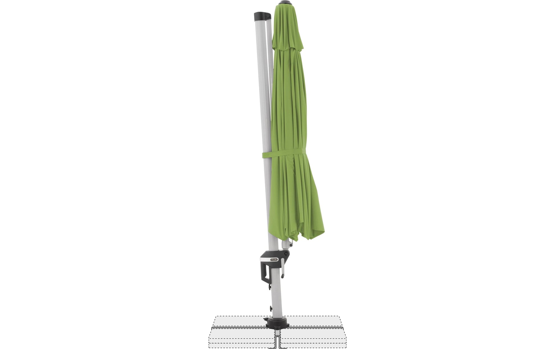 Doppler Pendelschirm ACTIVE 370 – Ø 370 cm, Nylon, Stahl (pulverbeschichtet), Grün, für Aussenbereich