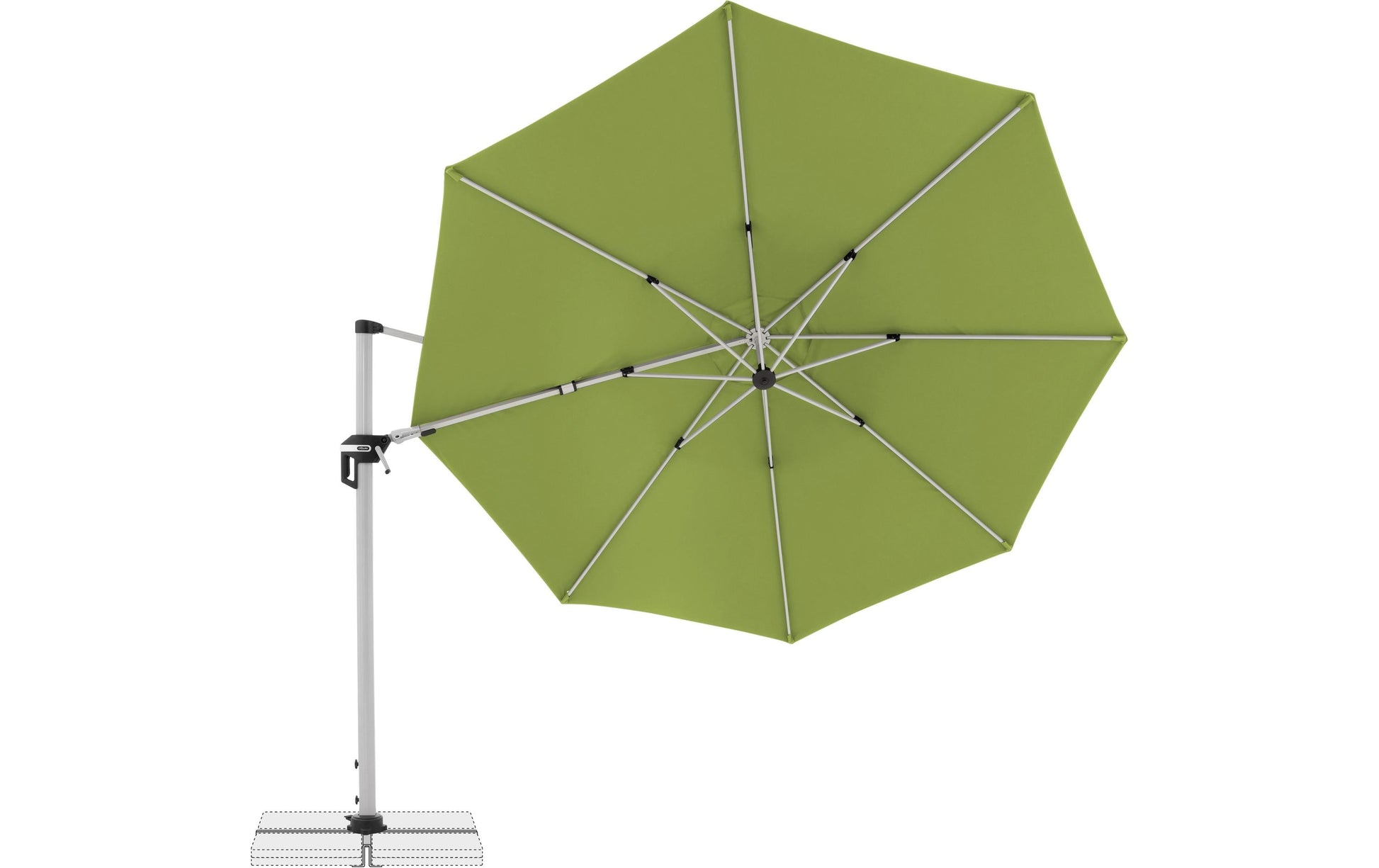 Doppler Pendelschirm ACTIVE 370 – Ø 370 cm, Nylon, Stahl (pulverbeschichtet), Grün, für Aussenbereich