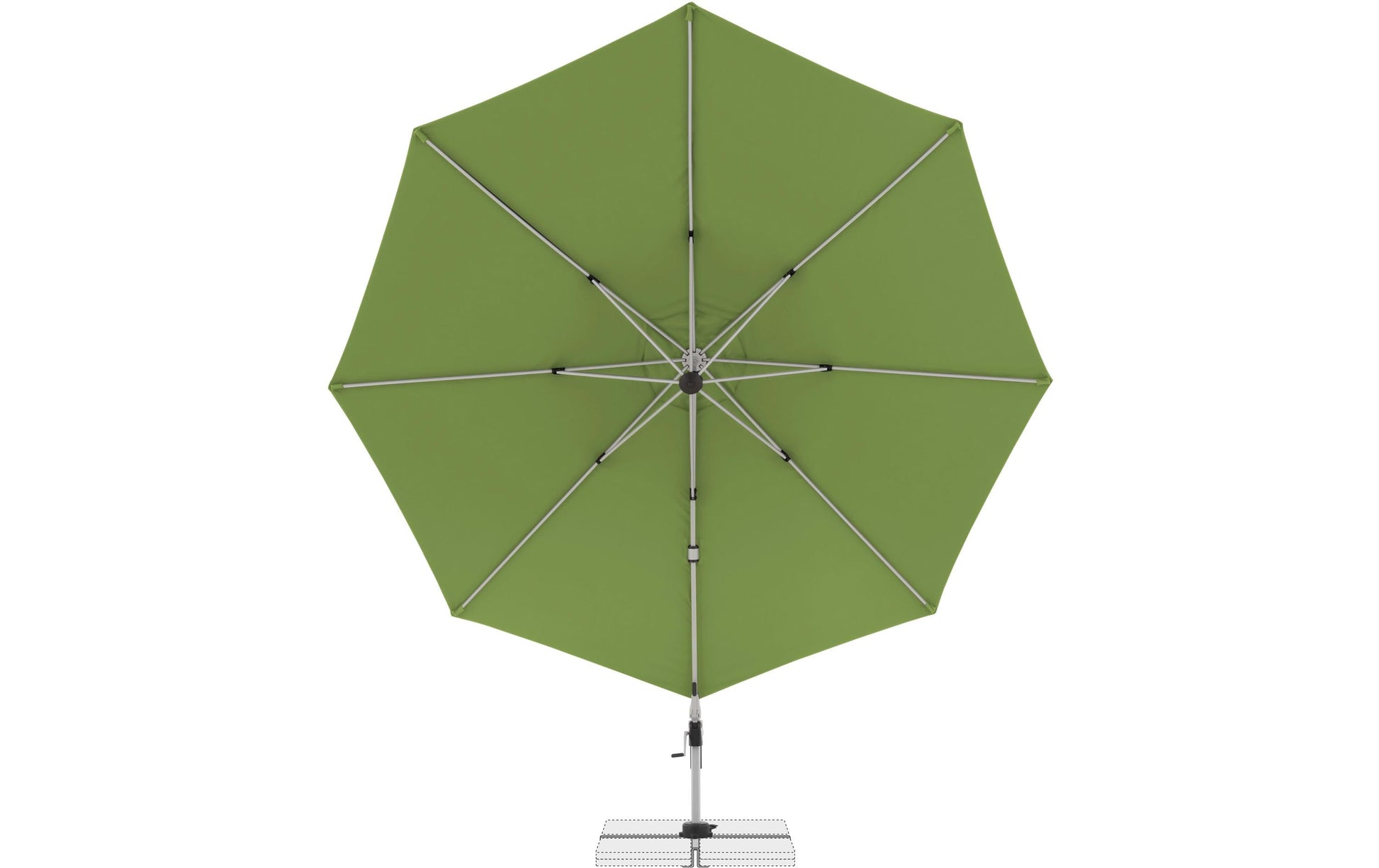 Doppler Pendelschirm ACTIVE 370 – Ø 370 cm, Nylon, Stahl (pulverbeschichtet), Grün, für Aussenbereich