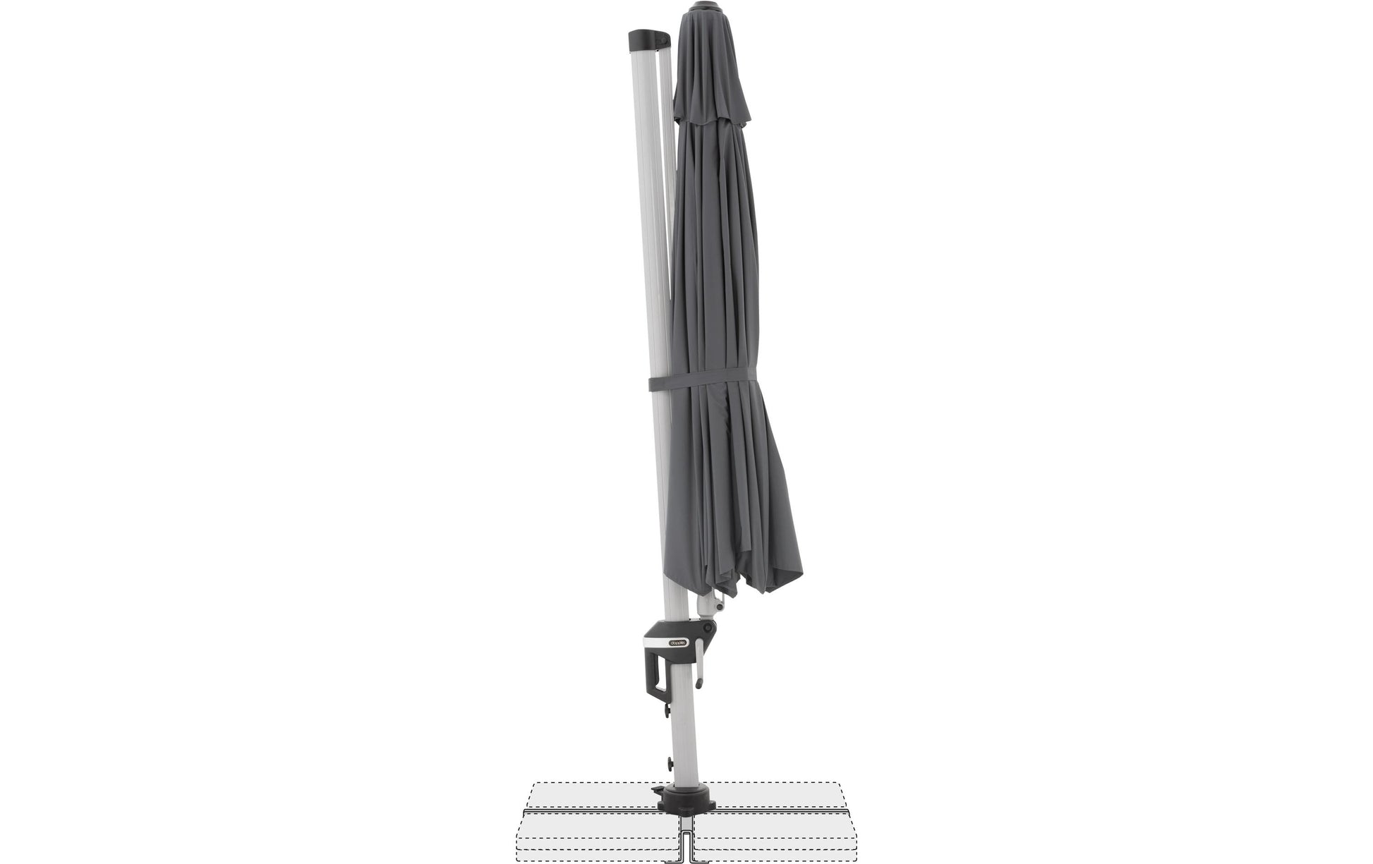 Doppler Pendelschirm ACTIVE 370 – Ø 370 cm – schwarz – Stahlgestell (pulverbeschichtet), 100D Nylon
