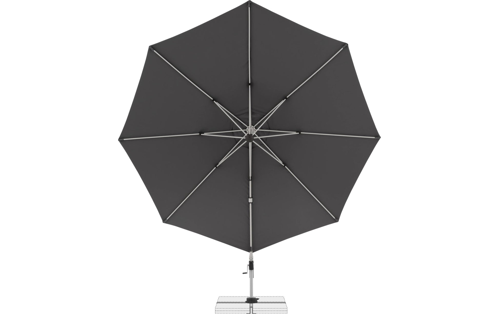 Doppler Pendelschirm ACTIVE 370 – Ø 370 cm – schwarz – Stahlgestell (pulverbeschichtet), 100D Nylon