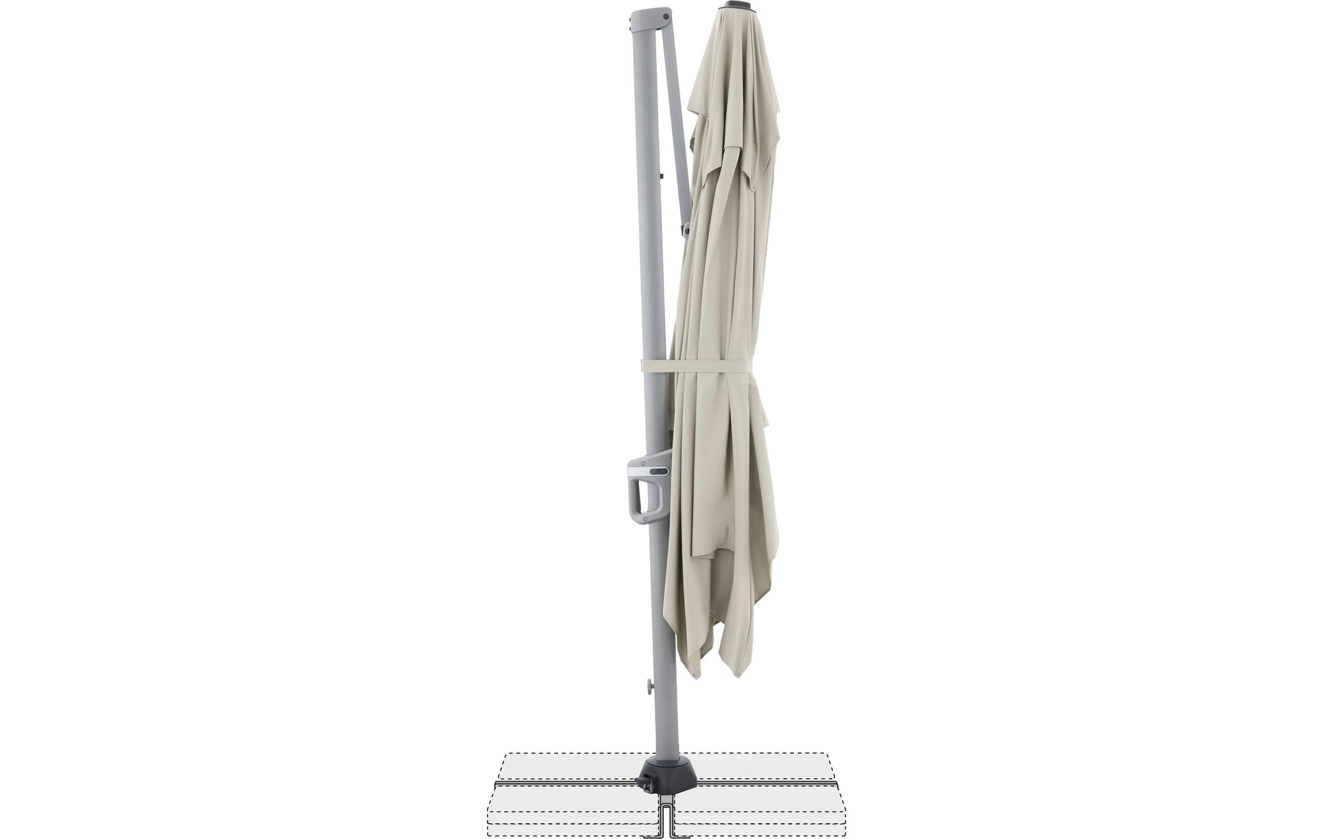 Doppler Stockschirm ACTIVE II – 350×260 cm – beige – 100D Nylon