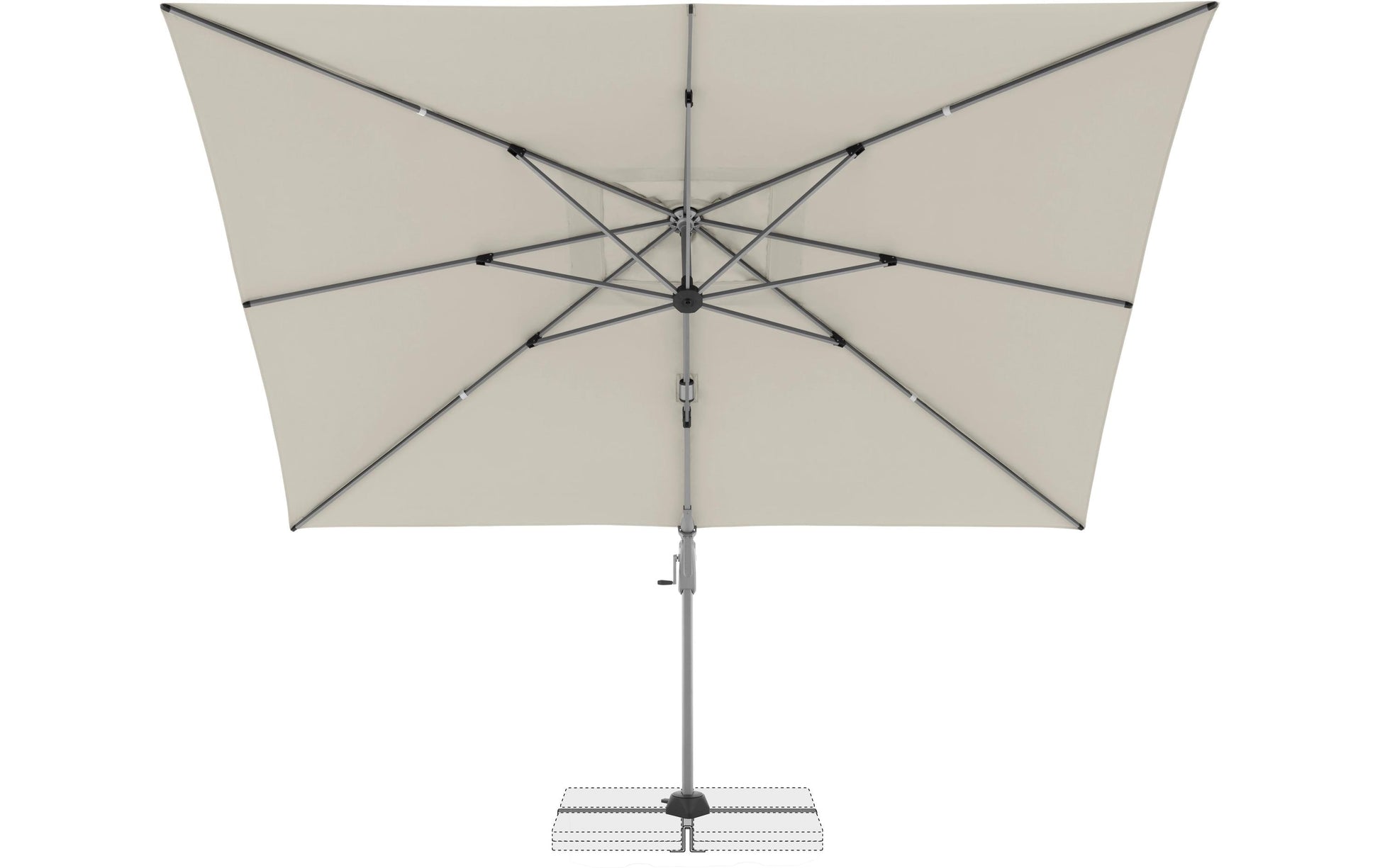 Doppler Stockschirm ACTIVE II – 350×260 cm – beige – 100D Nylon