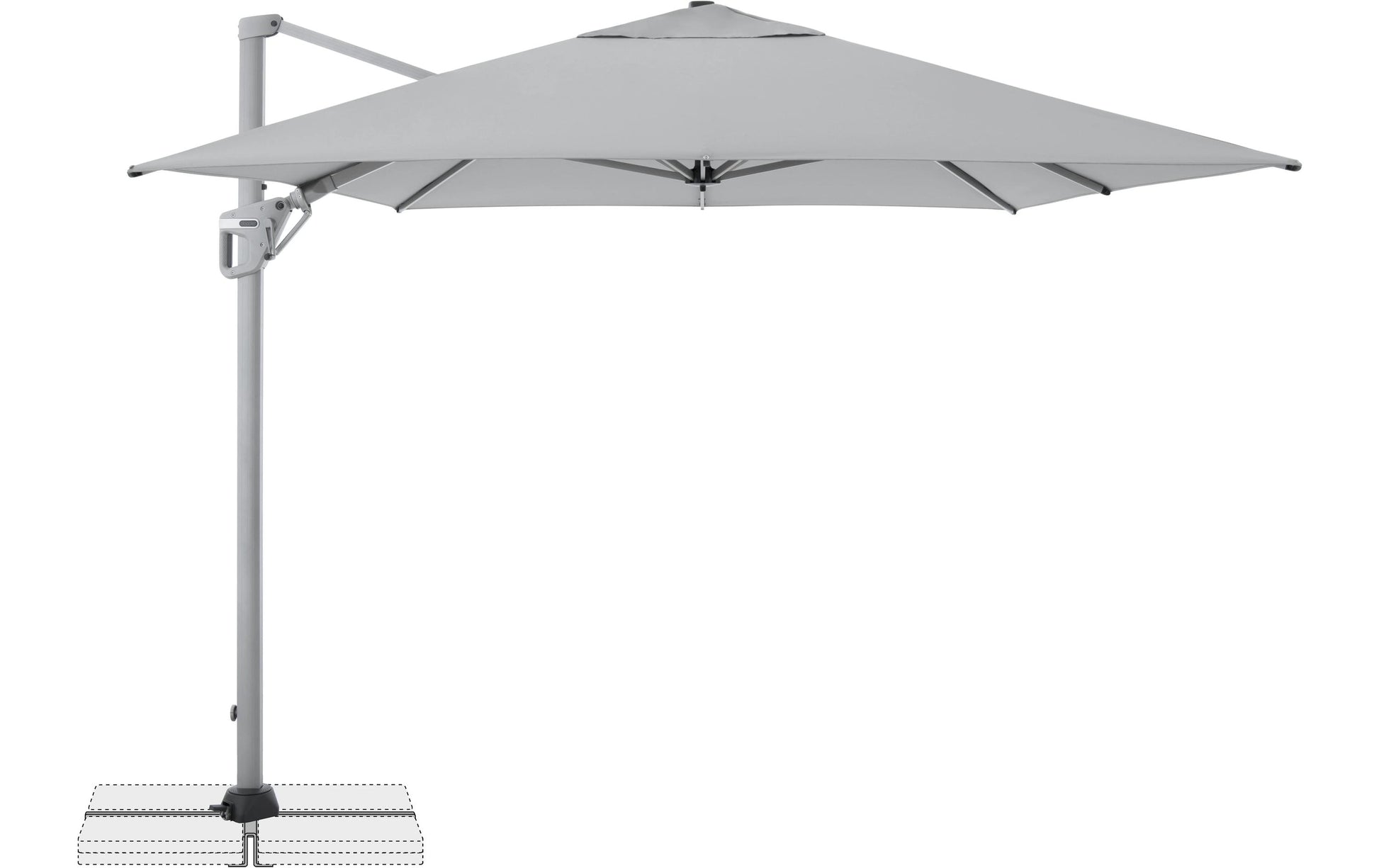Doppler ACTIVE II Pendelschirm – 350 × 260 cm – Nylon, hellgrau