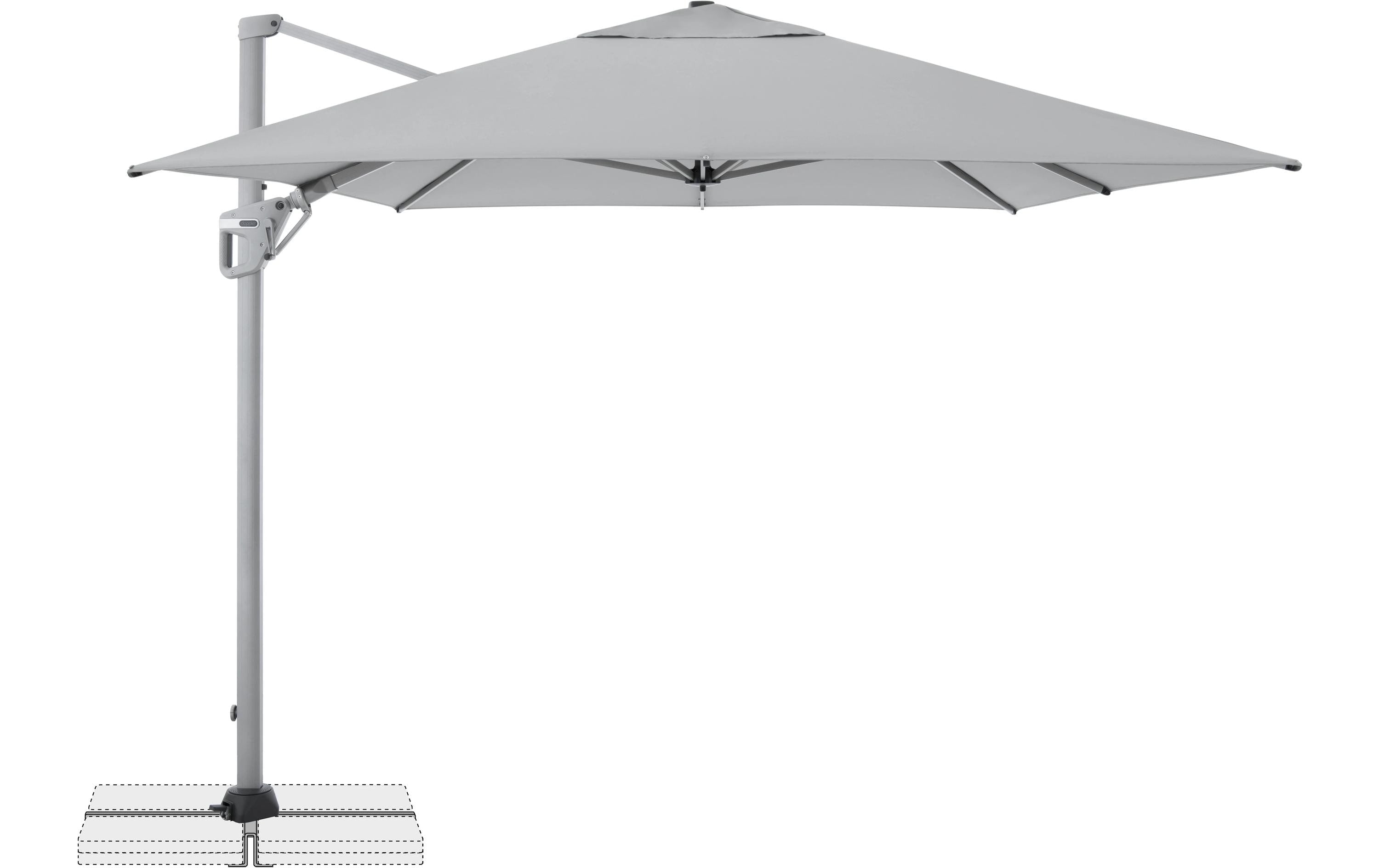 Doppler ACTIVE II Pendelschirm – 350 × 260 cm – Nylon, hellgrau